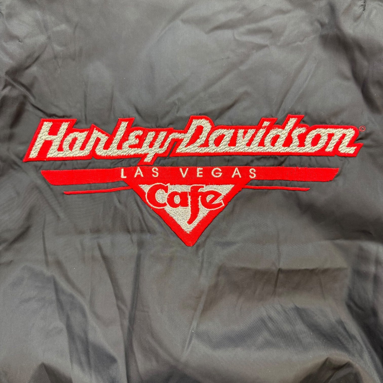 Vintage Harley Davidson Cafe Bomber Jacket Black