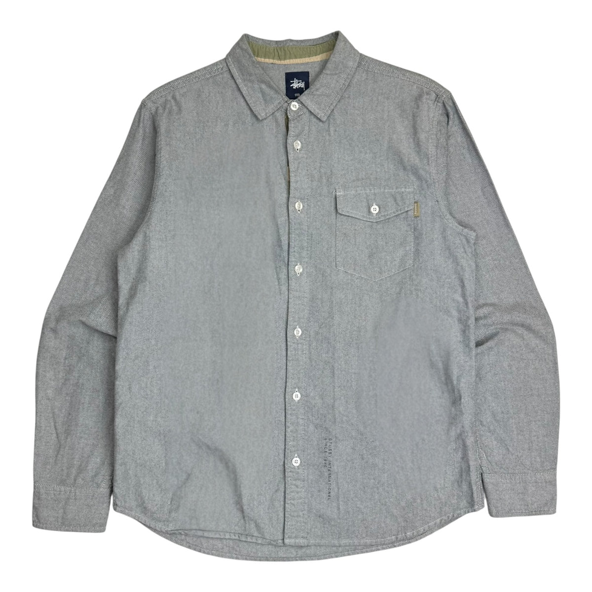 Y2K Stussy Button Up Shirt Grey/Camo
