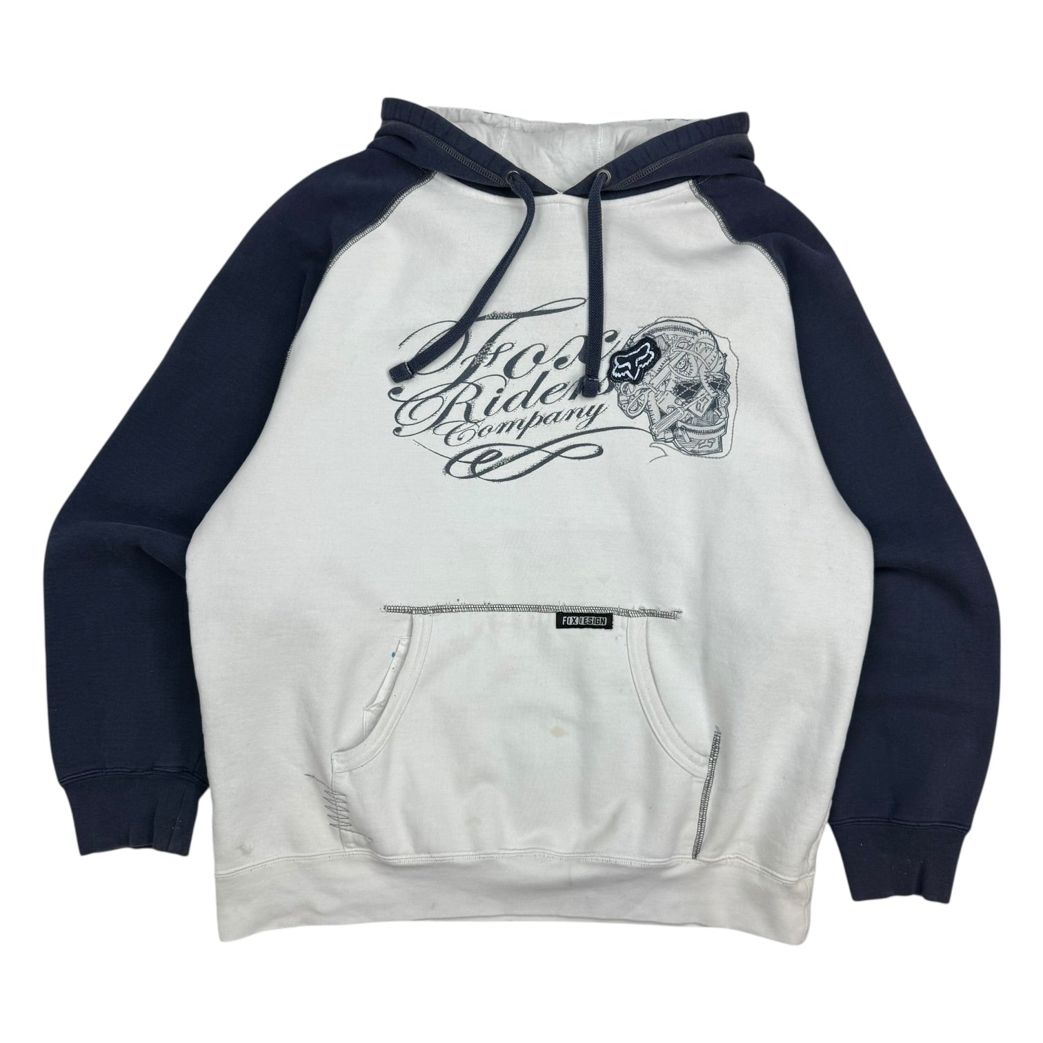 Vintage Fox Riders Company Hoodie White/Navy
