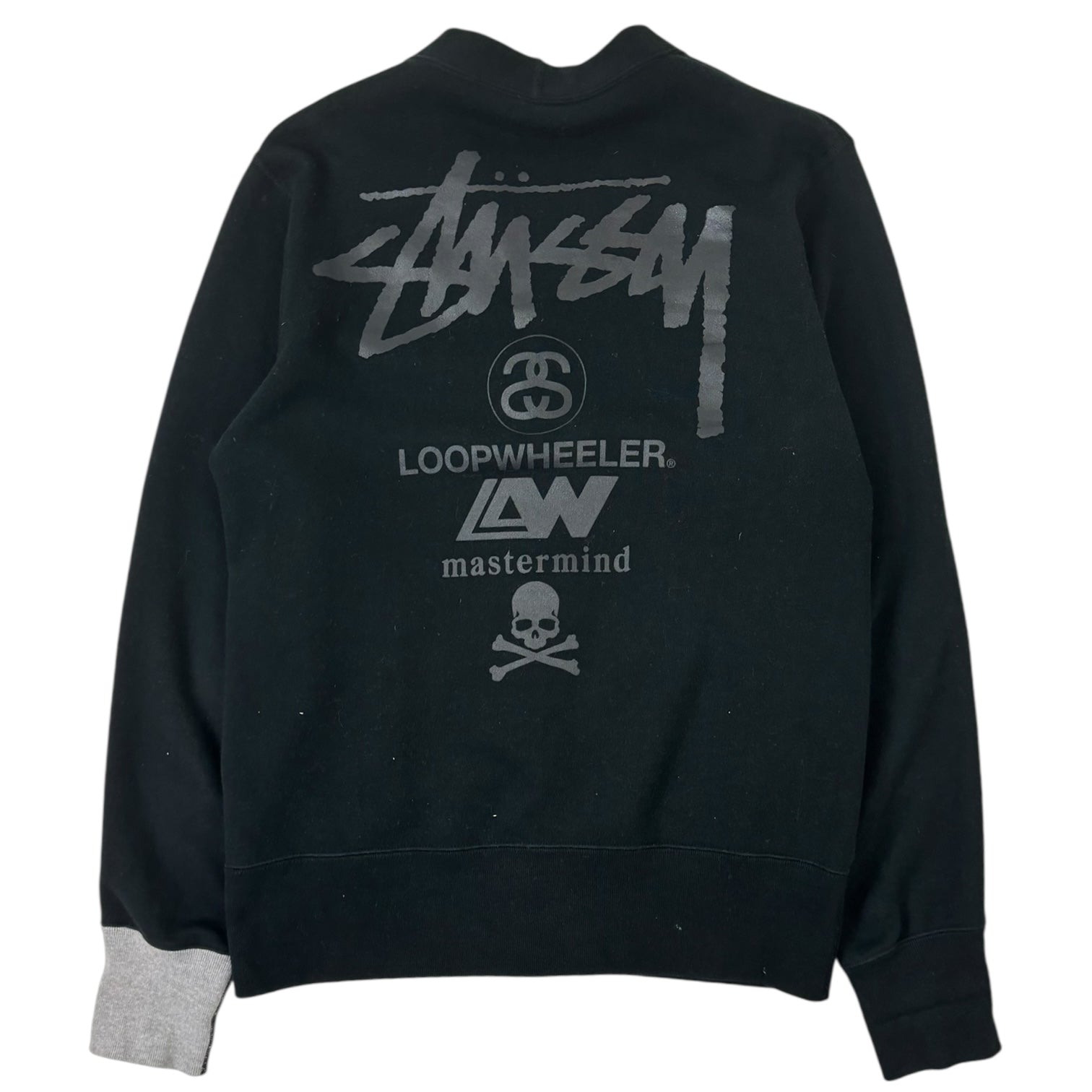 Stussy x Loopwheeler x Mastermind FW15 Skull Cardigan Black