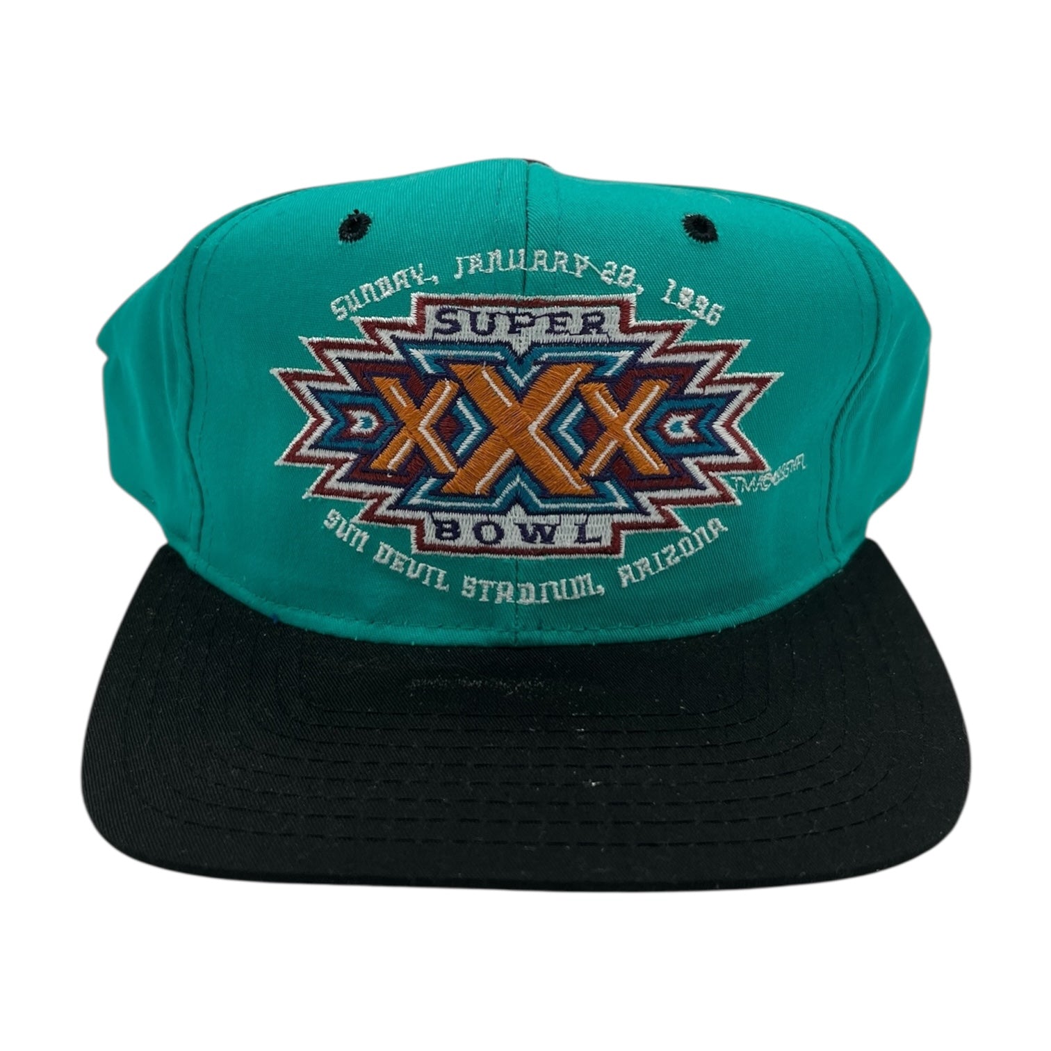 Vintage Super Bowl XXX Snapback Hat Teal/Black
