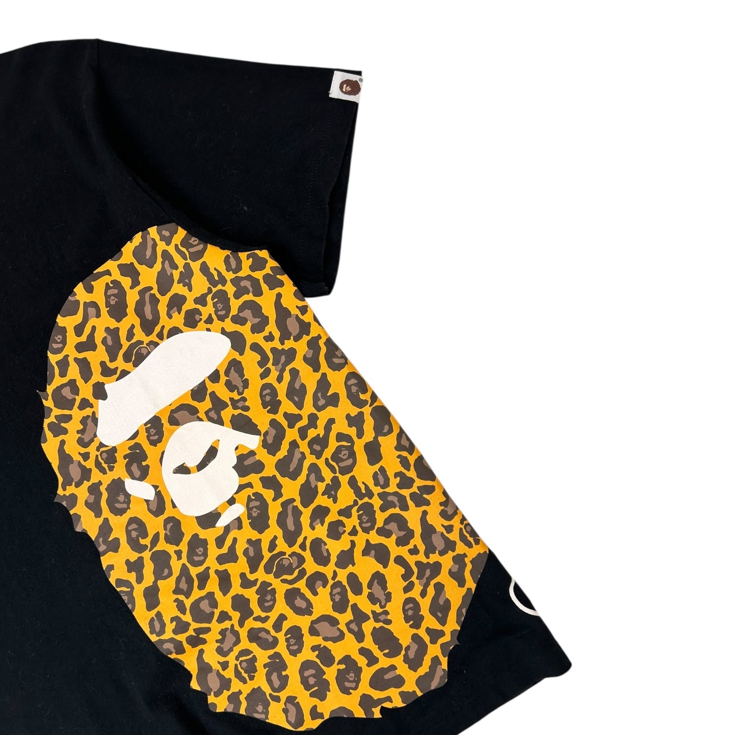 Bape Wild Leopard Pattern Side Big Ape T-Shirt Black