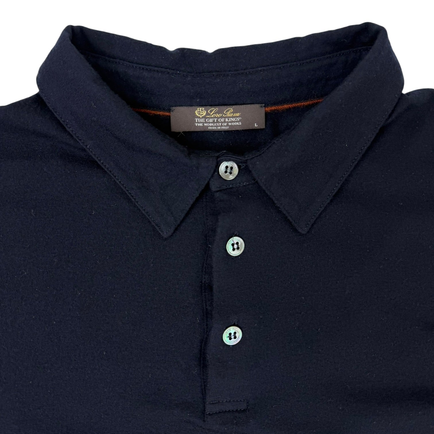 Loro Piana Cashmere Silk Polo Shirt Navy
