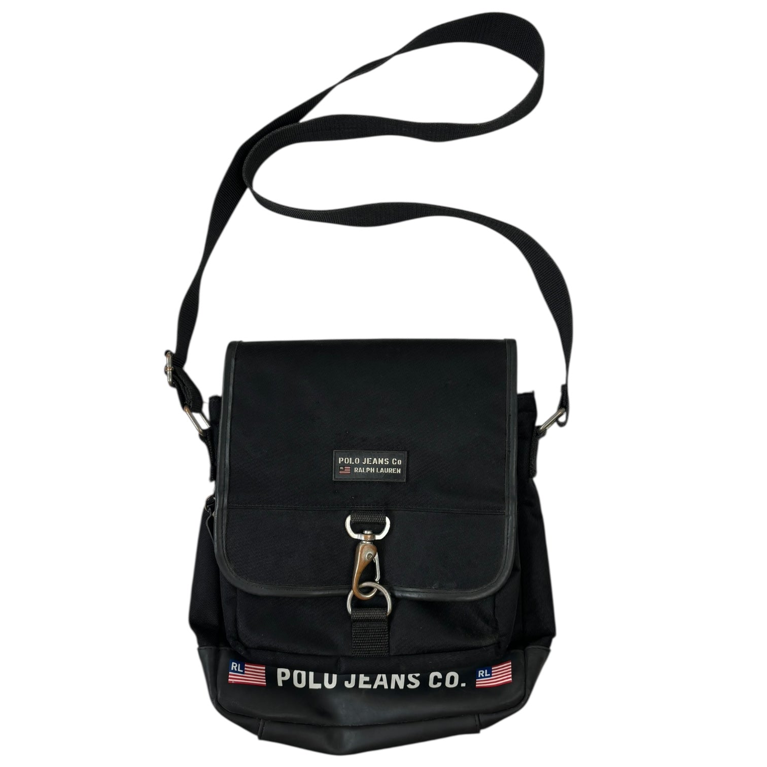 Vintage Ralph Lauren Polo Jeans Co Crossbody Latch Bag Black