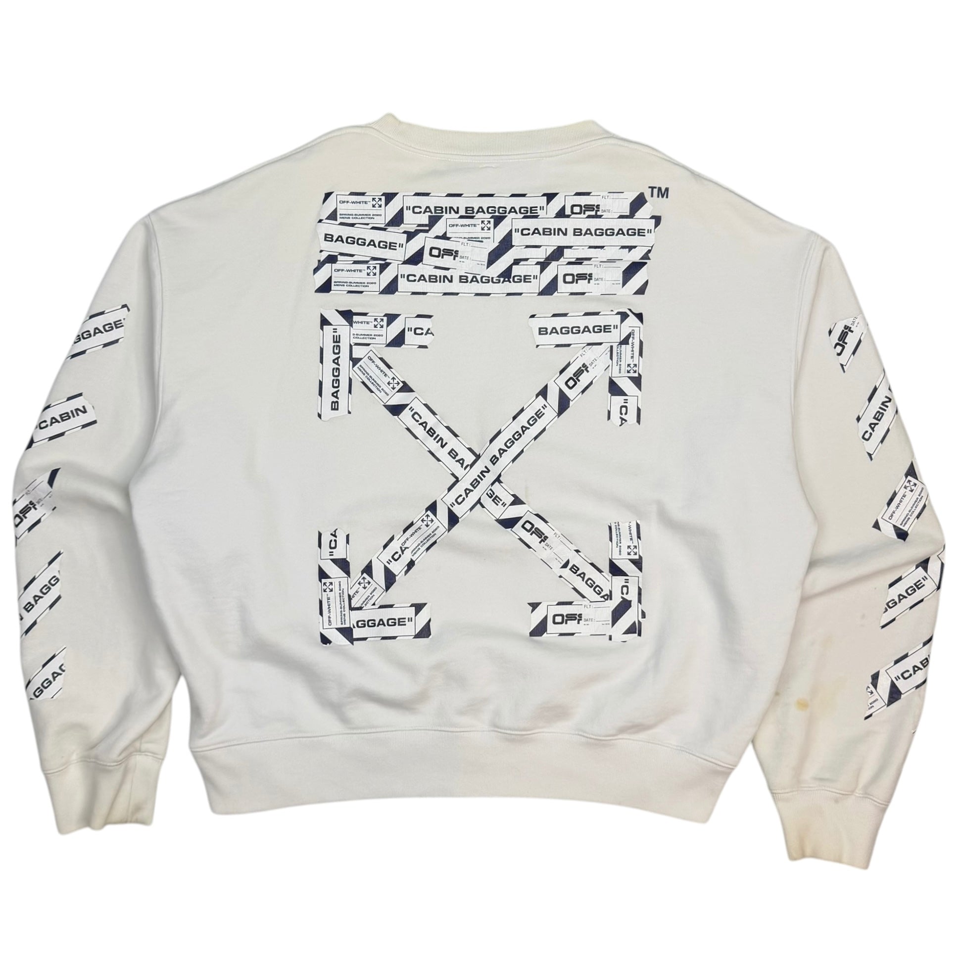 Off White Airport Tape Over Crewneck White