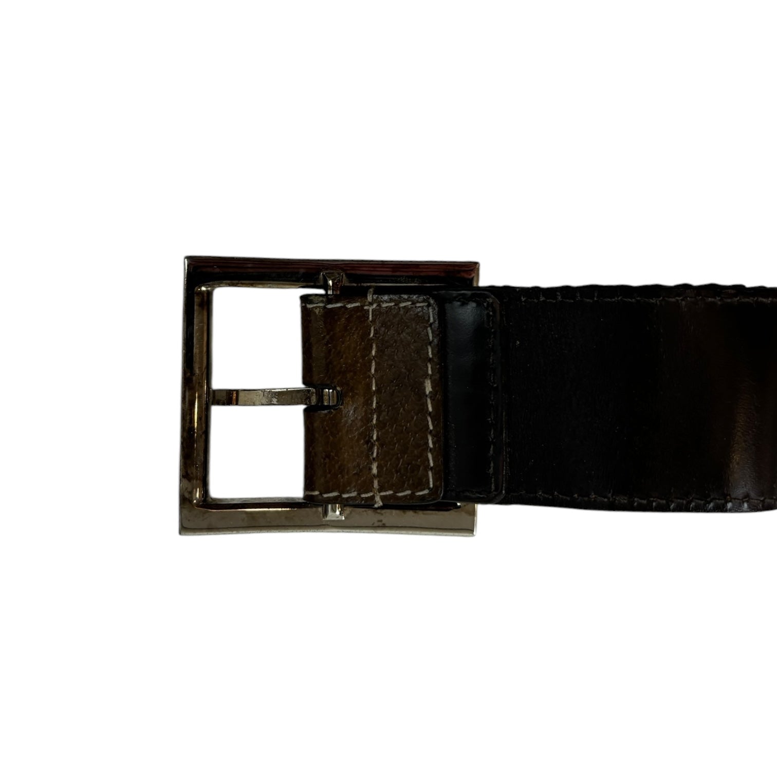 Gucci Leather Canvas Stripe Logo Belt Red/Green