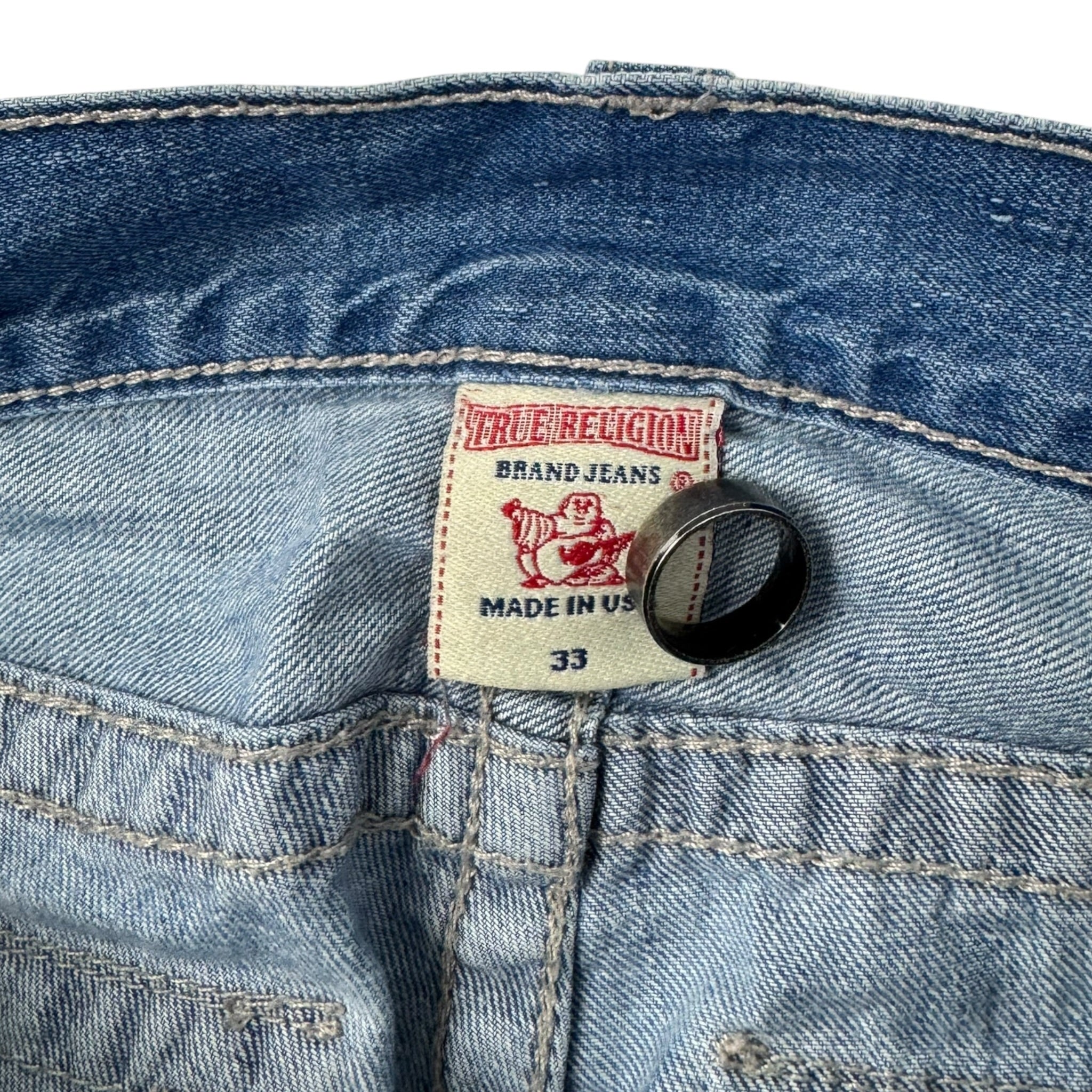 Vintage True Religion Light Wash Distressed Denim Pant