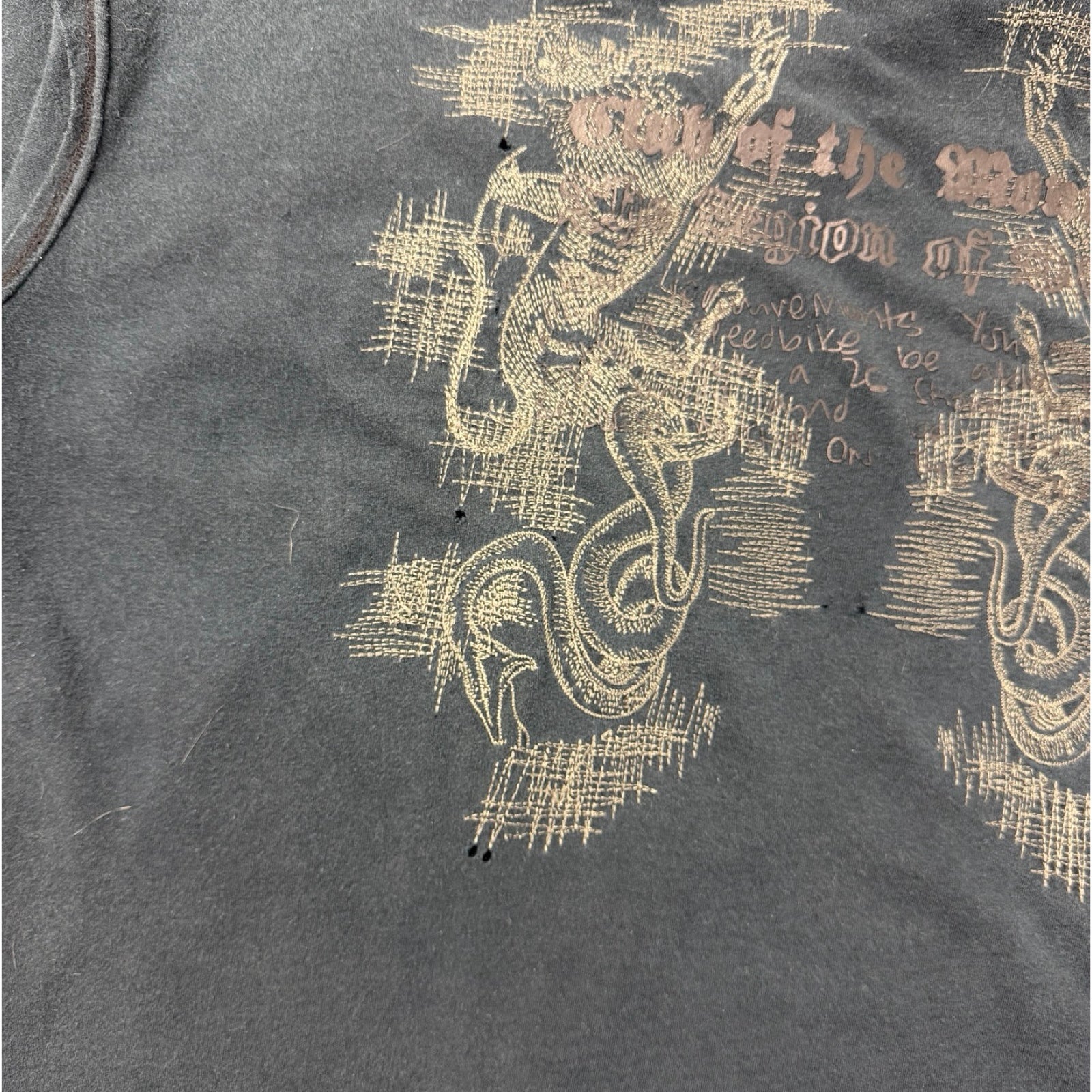 Vintage Y2K Parasuco Inside Out T-Shirt Washed Black