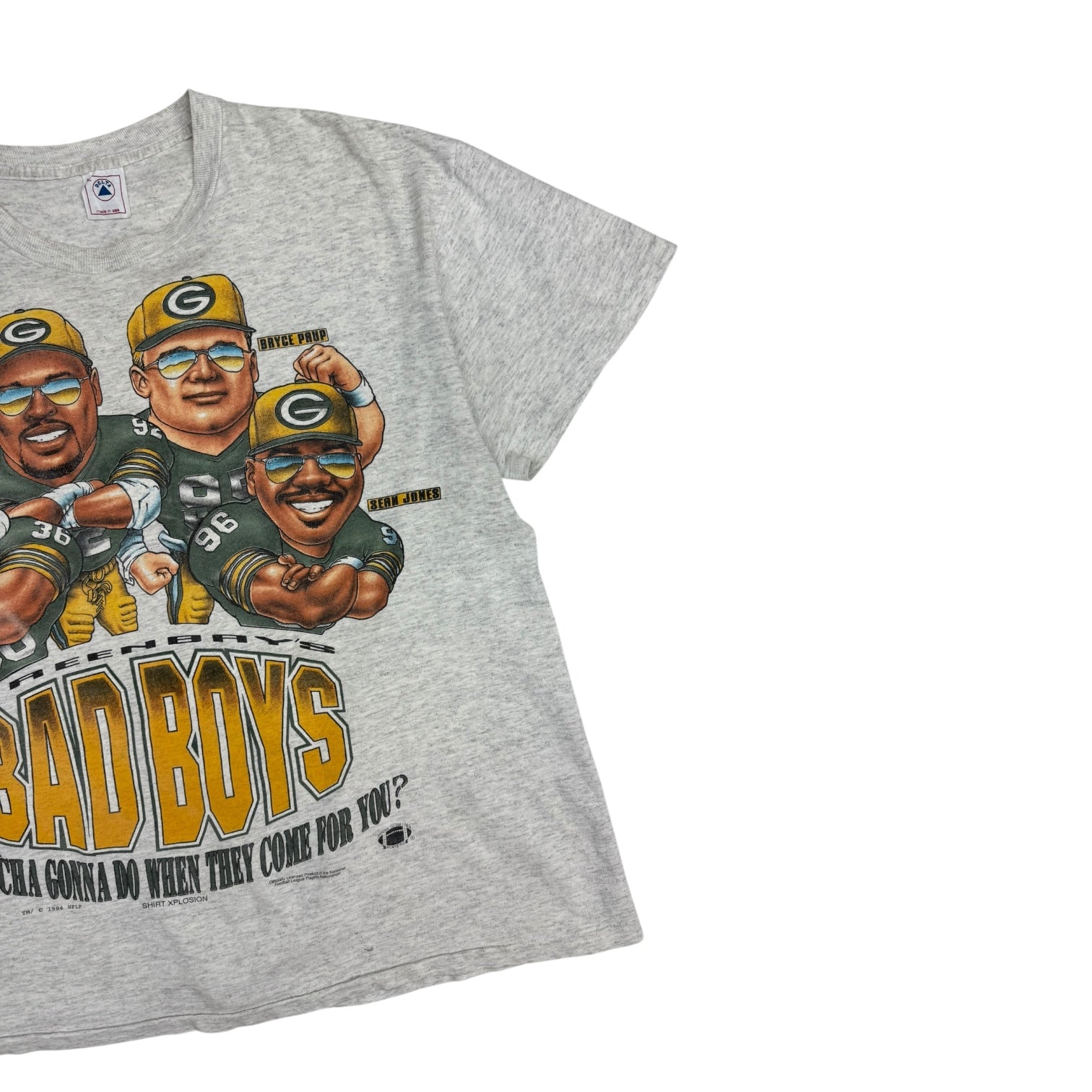 Vintage Green Bay Packers Bad Boys T-Shirt Grey