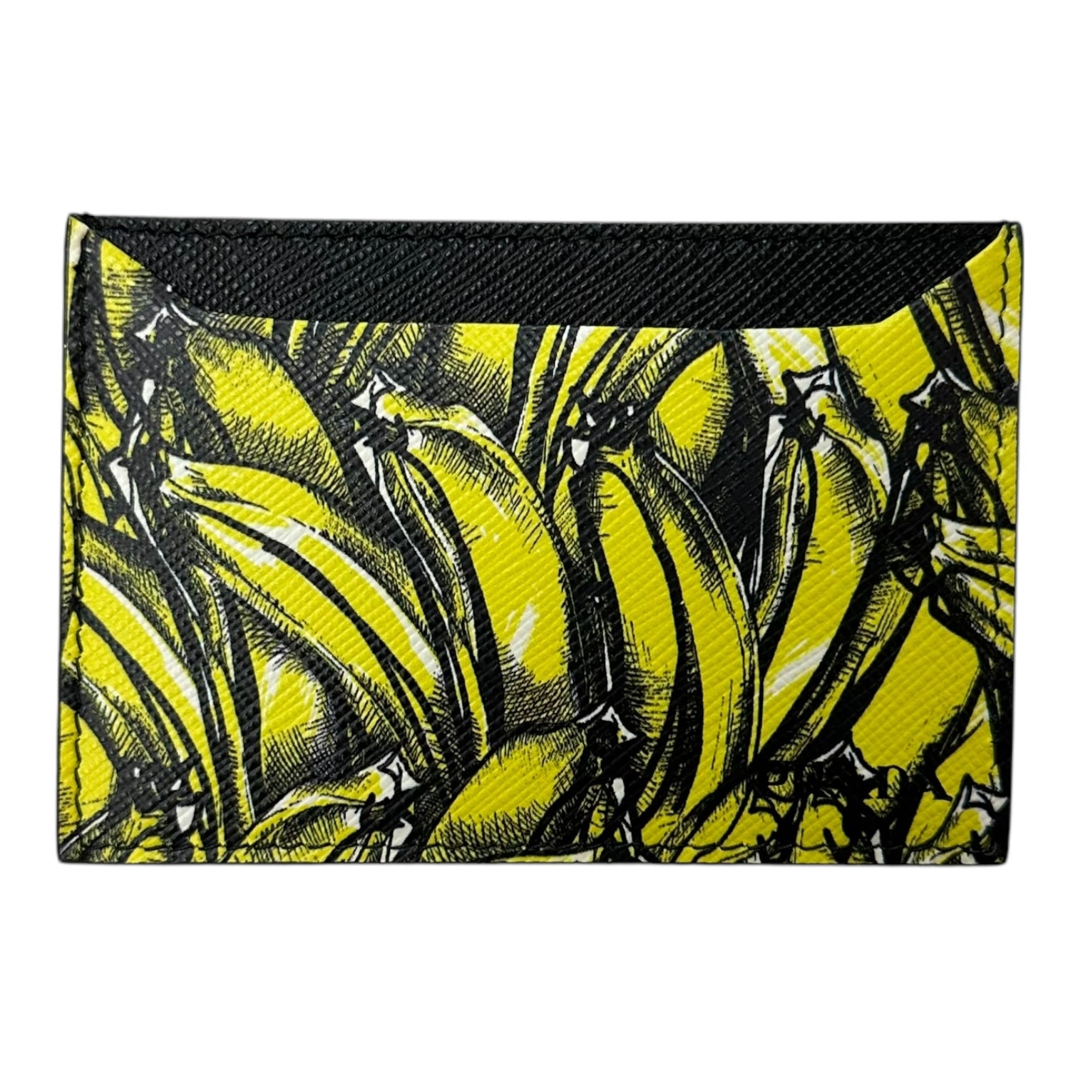 Prada Yellow and Black Plexi Print Card Holder