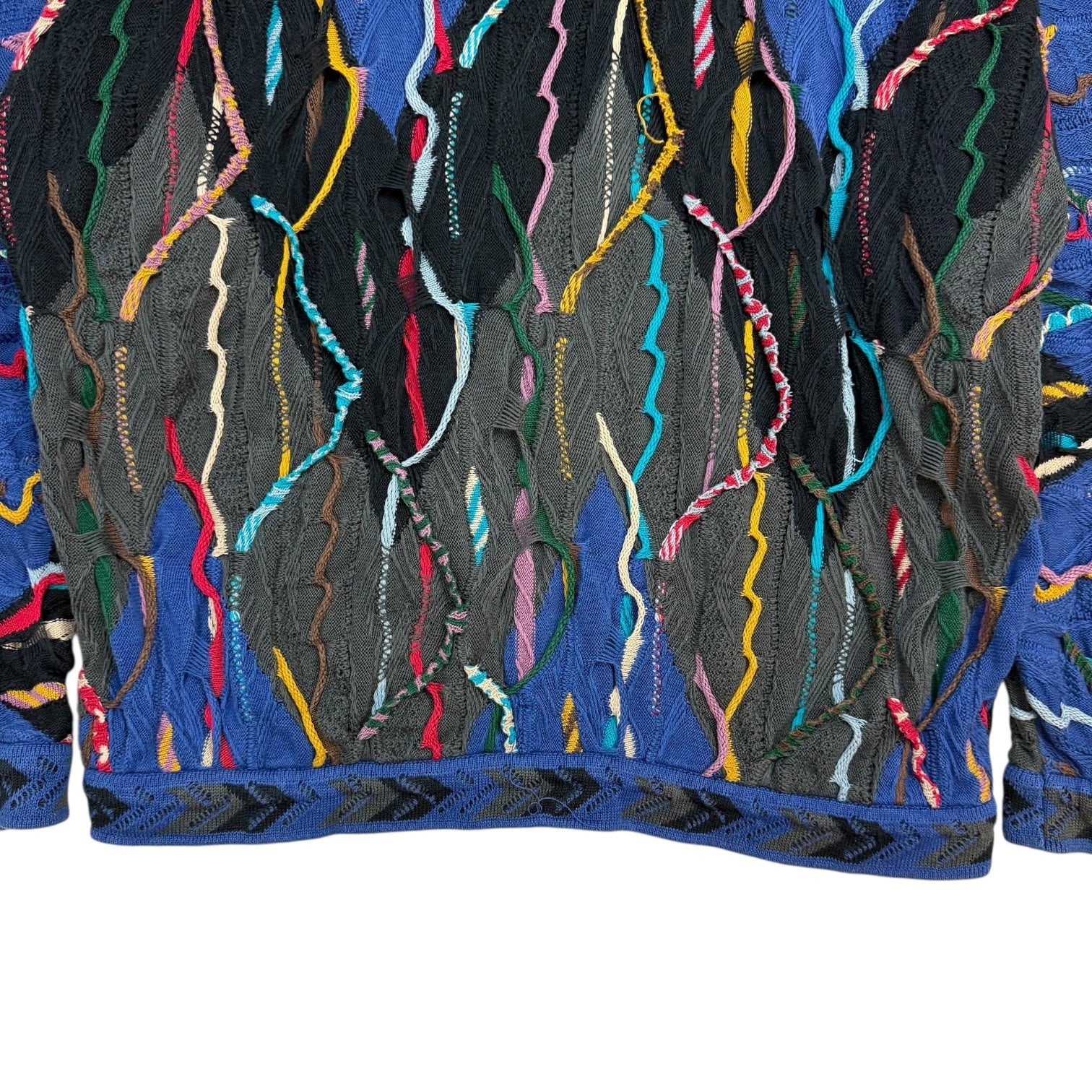 Vintage Coogi Australia Cable Knit Sweater Blue/Multicolour