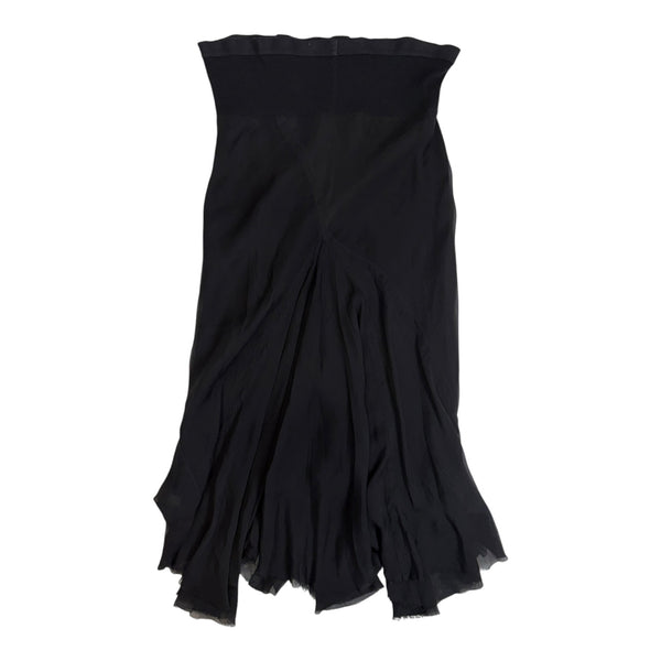 (W) Rick Owens SS06 Tungsten  Silk Blend Siren Skirt Black