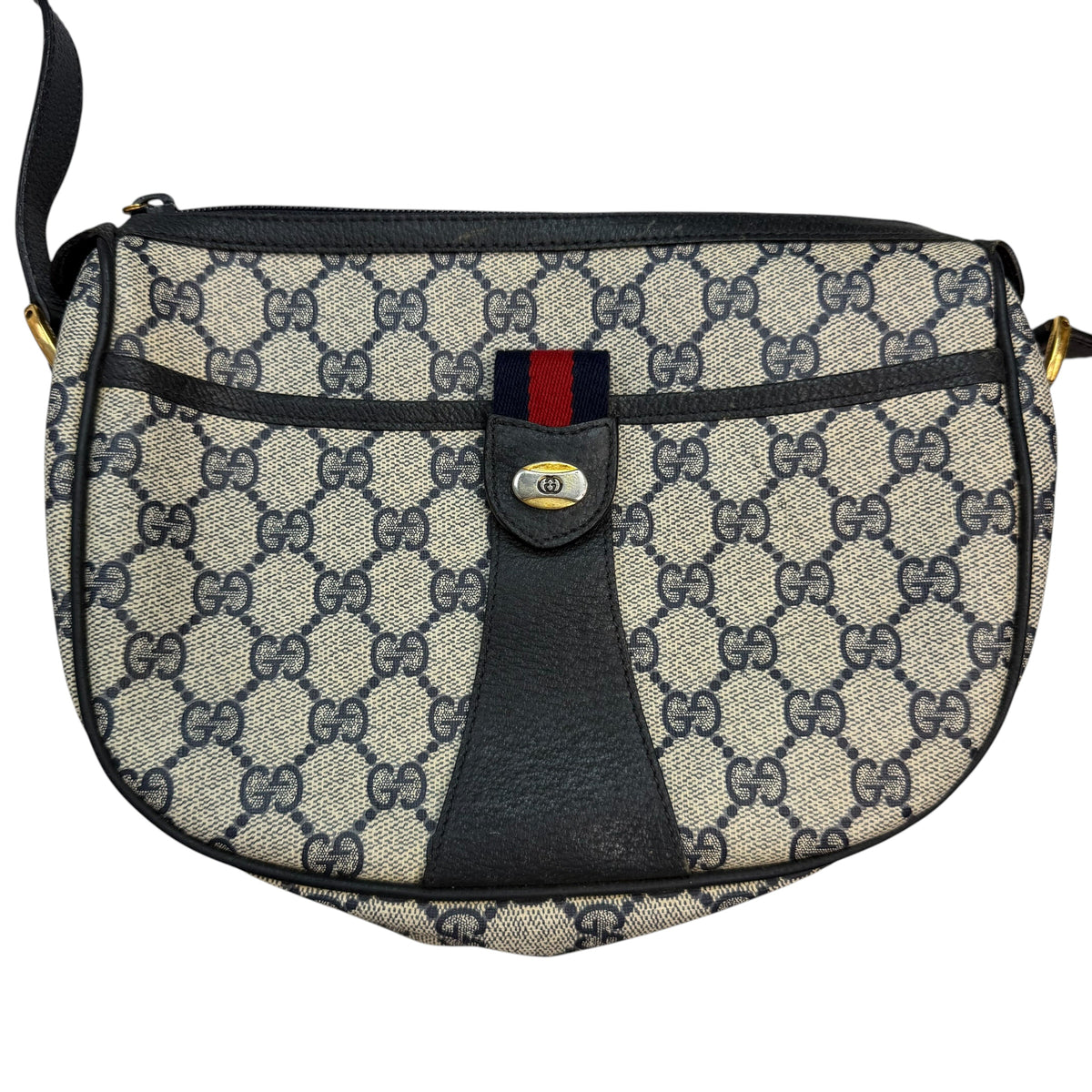 (W) Vintage Gucci GG Plus Ophidia Crossbody Bag Beige