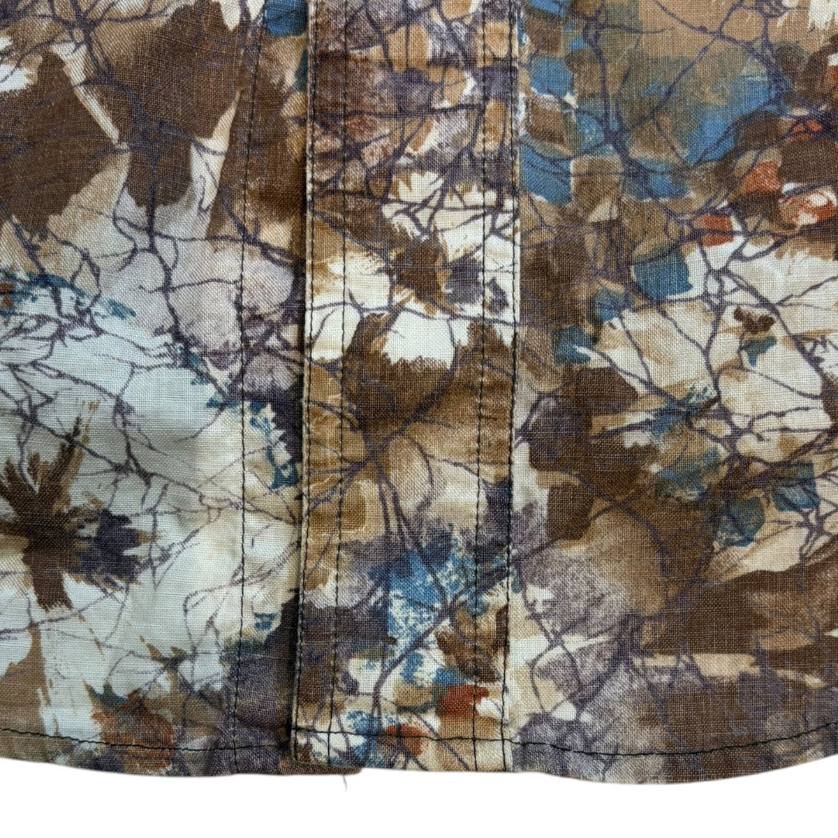 Vintage Christian Dior Floral Short Sleeve Button-Up Shirt Brown