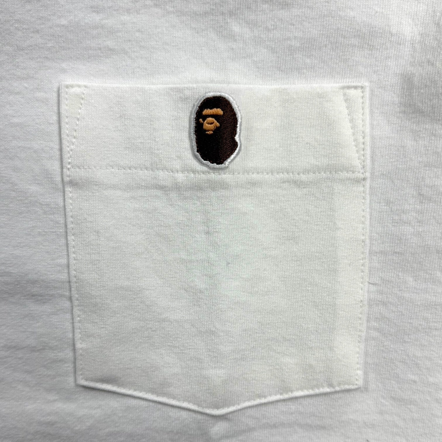 Bape Ape Head One Point Pocket Tee White