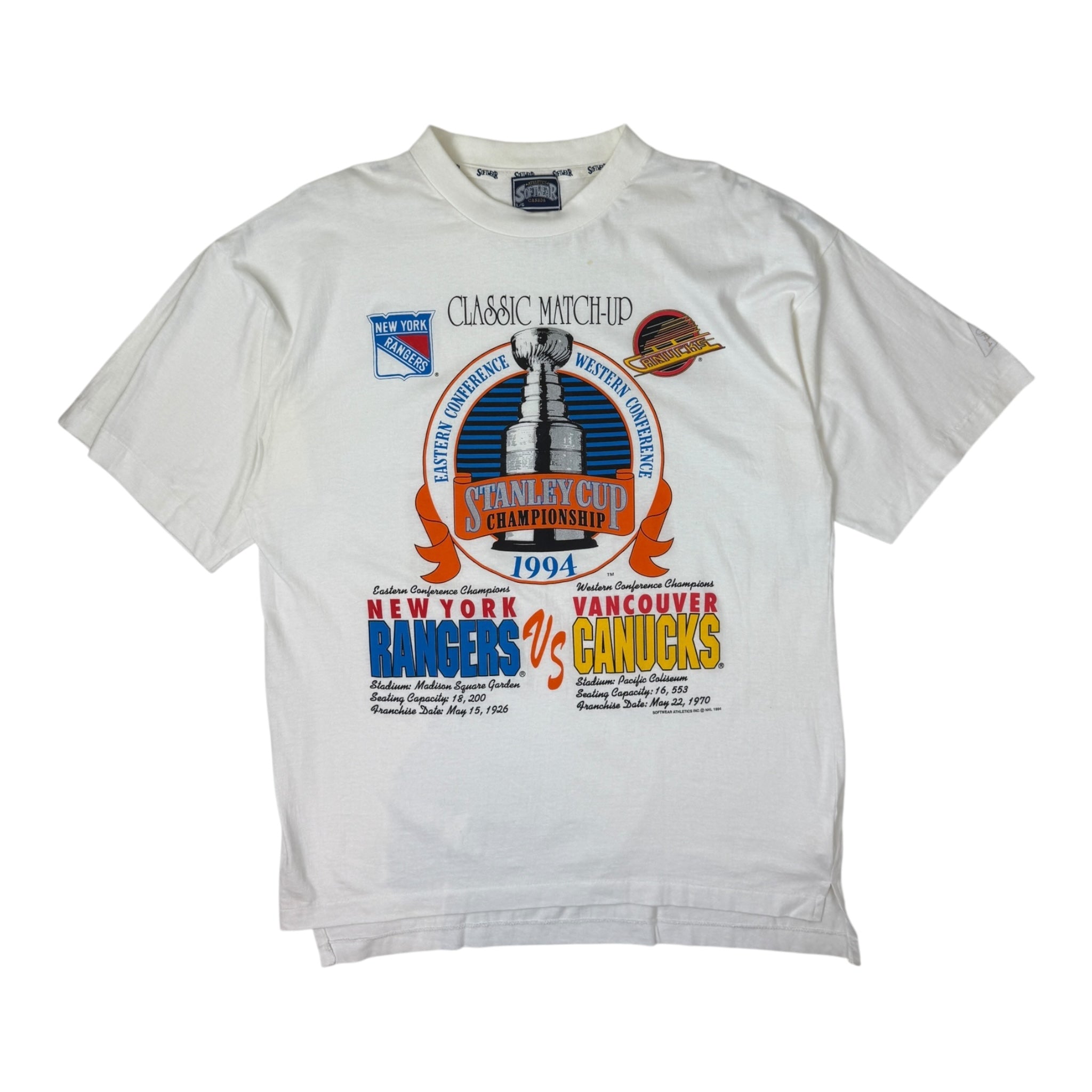 Vintage Vancouver Canucks New York Rangers Stanley Cup T-Shirt