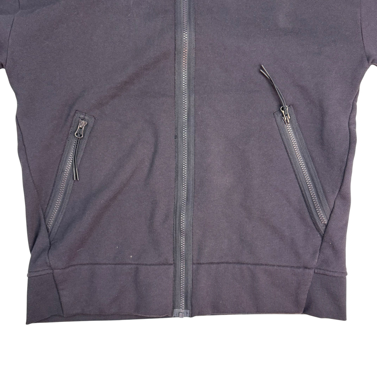 C.P. Company Diagonal Raised Fleece Full Zip Hoodie Black