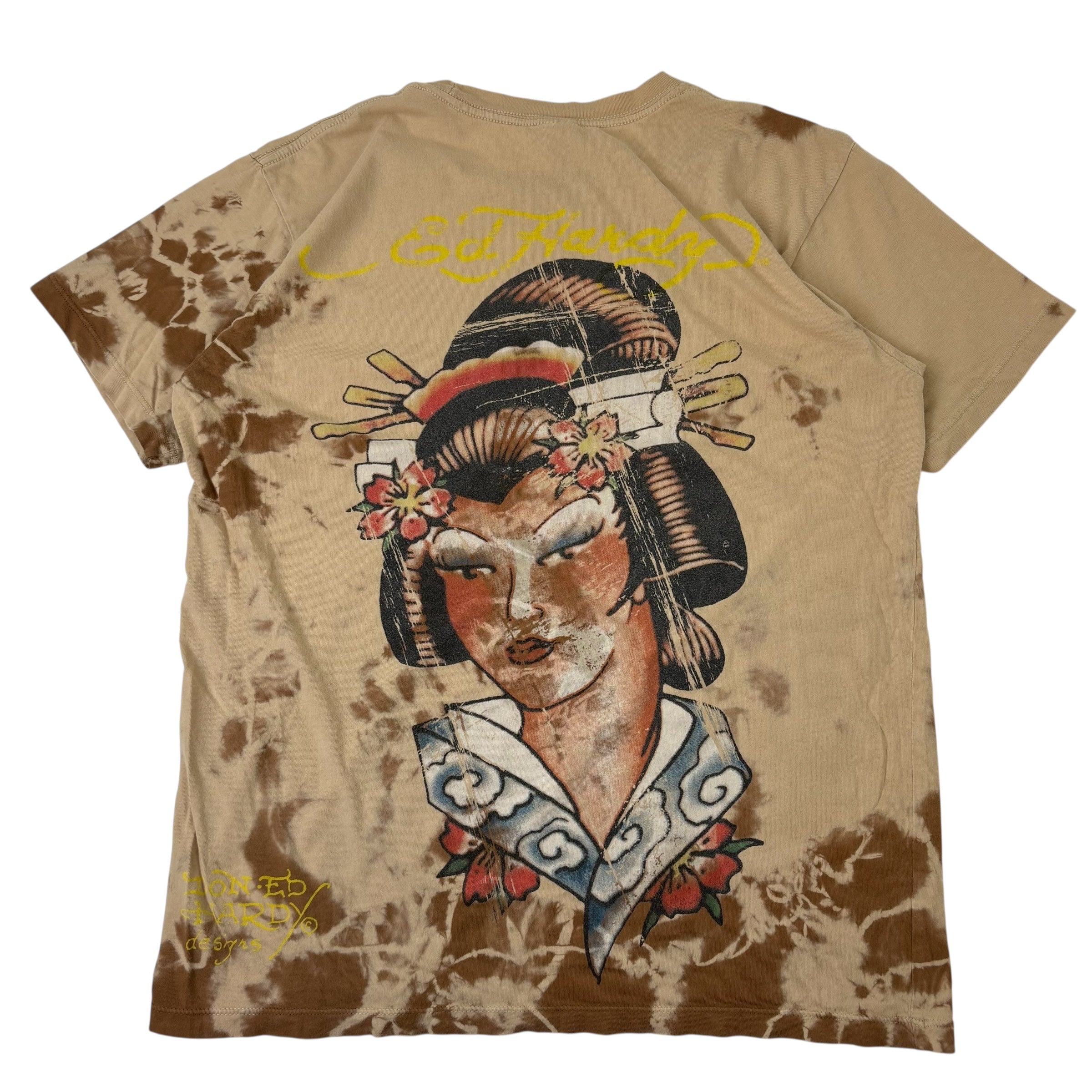 Vintage Ed Hardy By Christian Audigier T-Shirt Light Brown