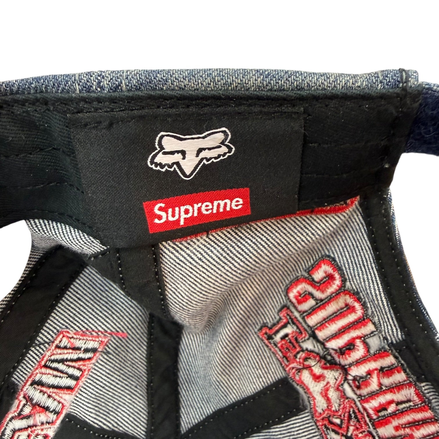 Supreme Fox Racing 6 Panel Hat Denim
