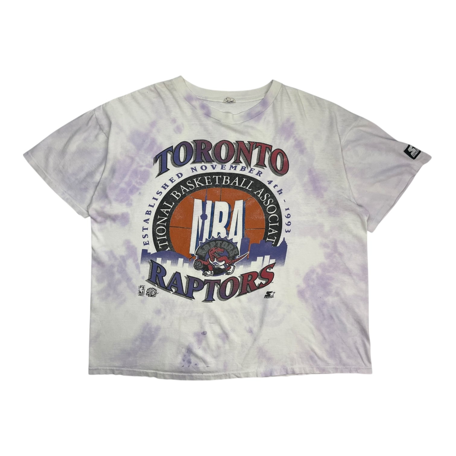 Vintage Starter Toronto Raptors Tie-Dye NBA T-Shirt