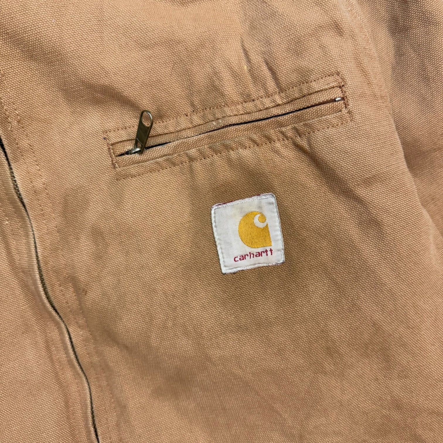 Vintage Carhartt Detroit Sherpa Lined Jacket Tan