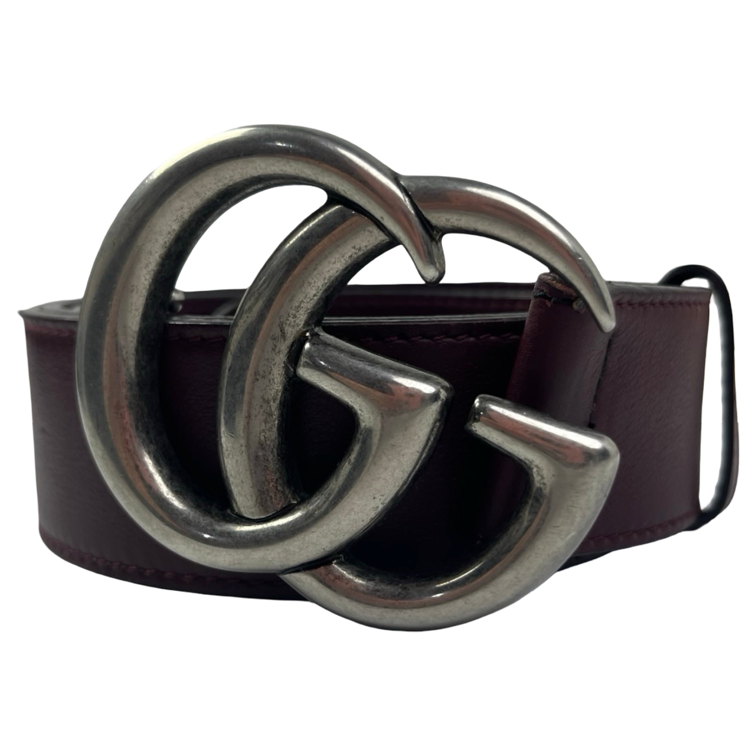 Gucci Marmont Belt Oxblood Sliver