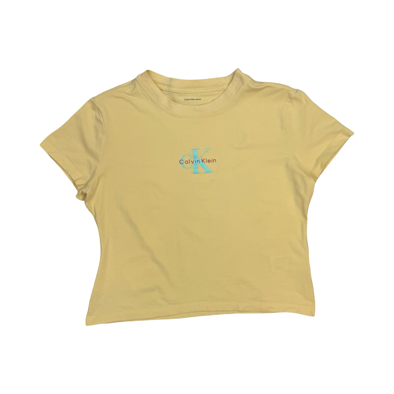 (W) Vintage Calvin Klein Jeans Baby Tee Yellow