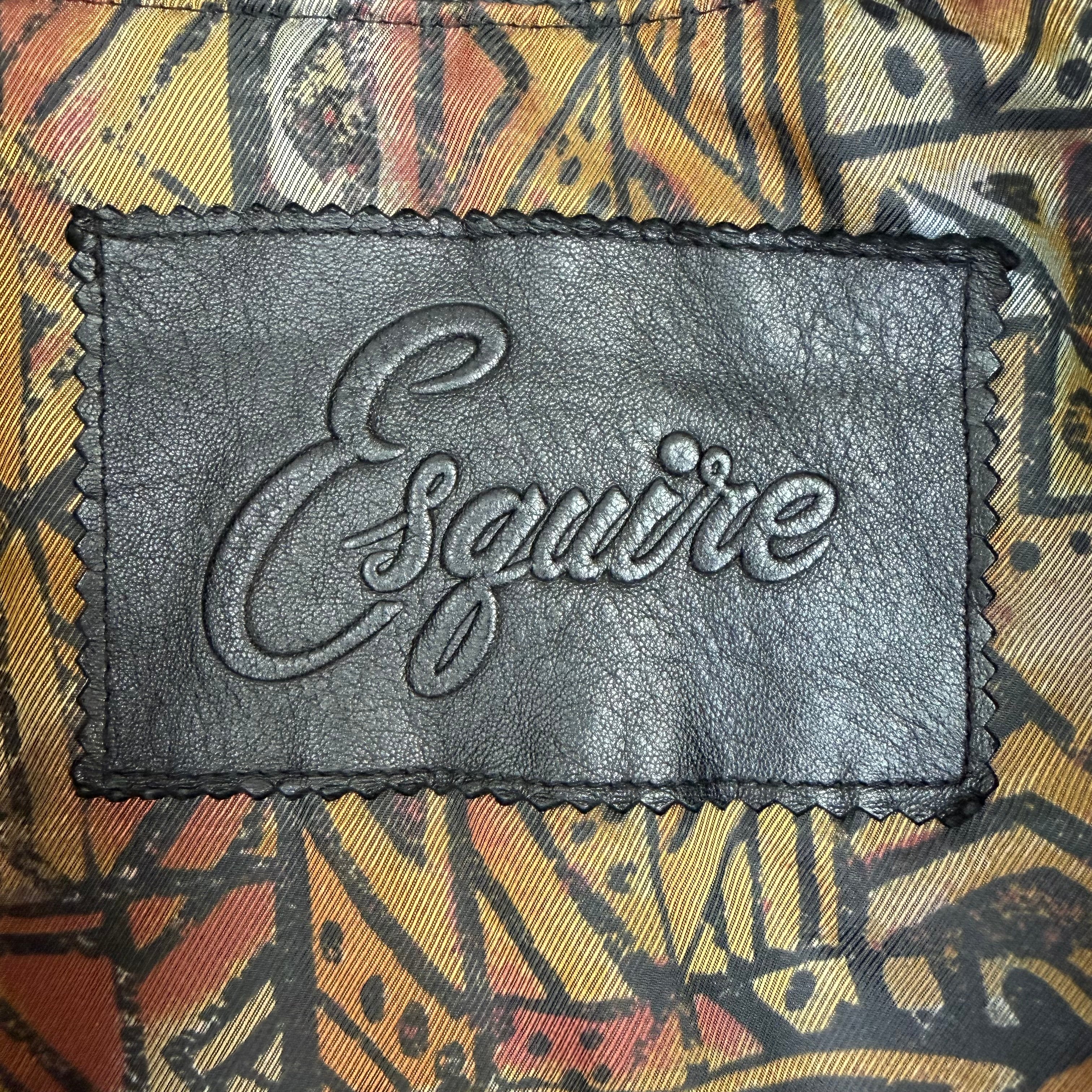 Vintage Esquire Leather Bomber Jacket Black