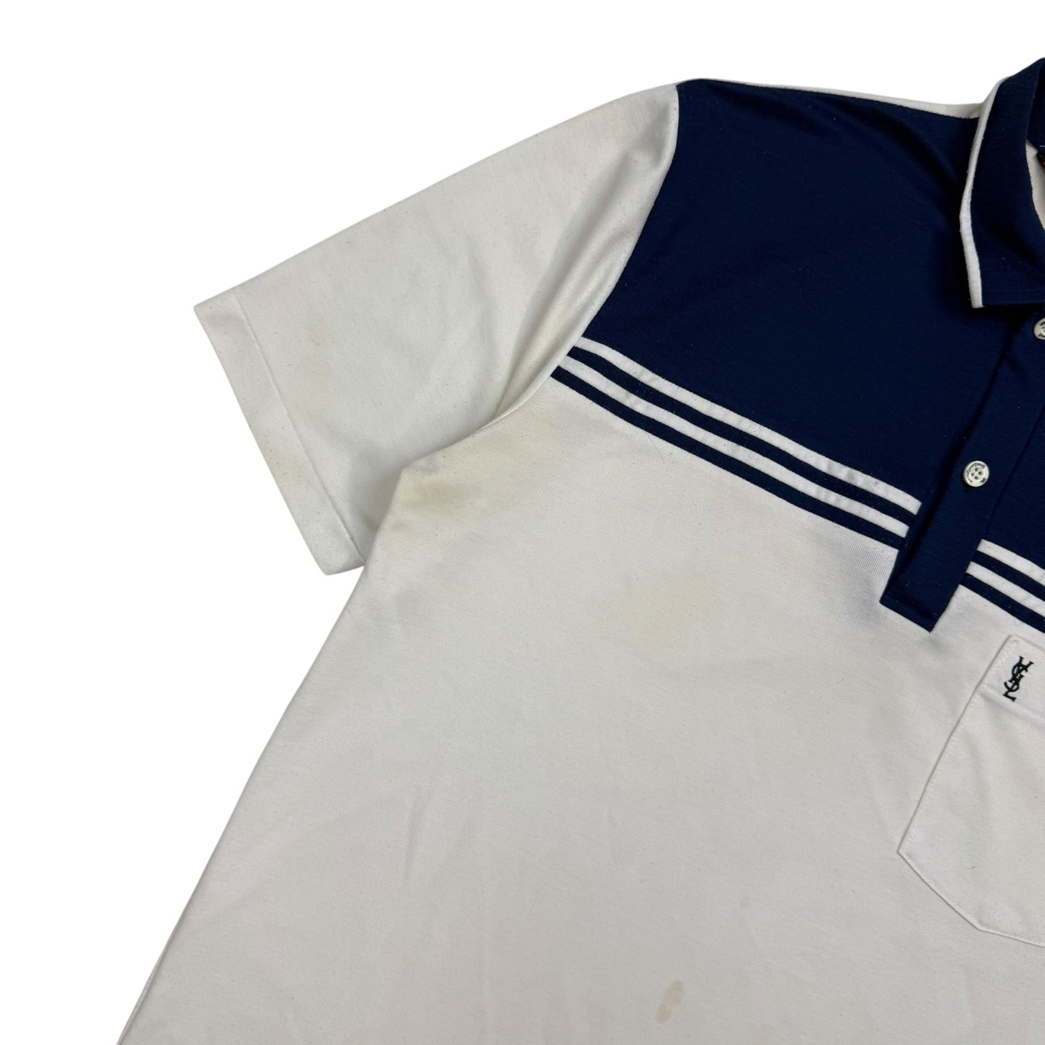 Vintage YSL Sports Wear Polo Blue/White