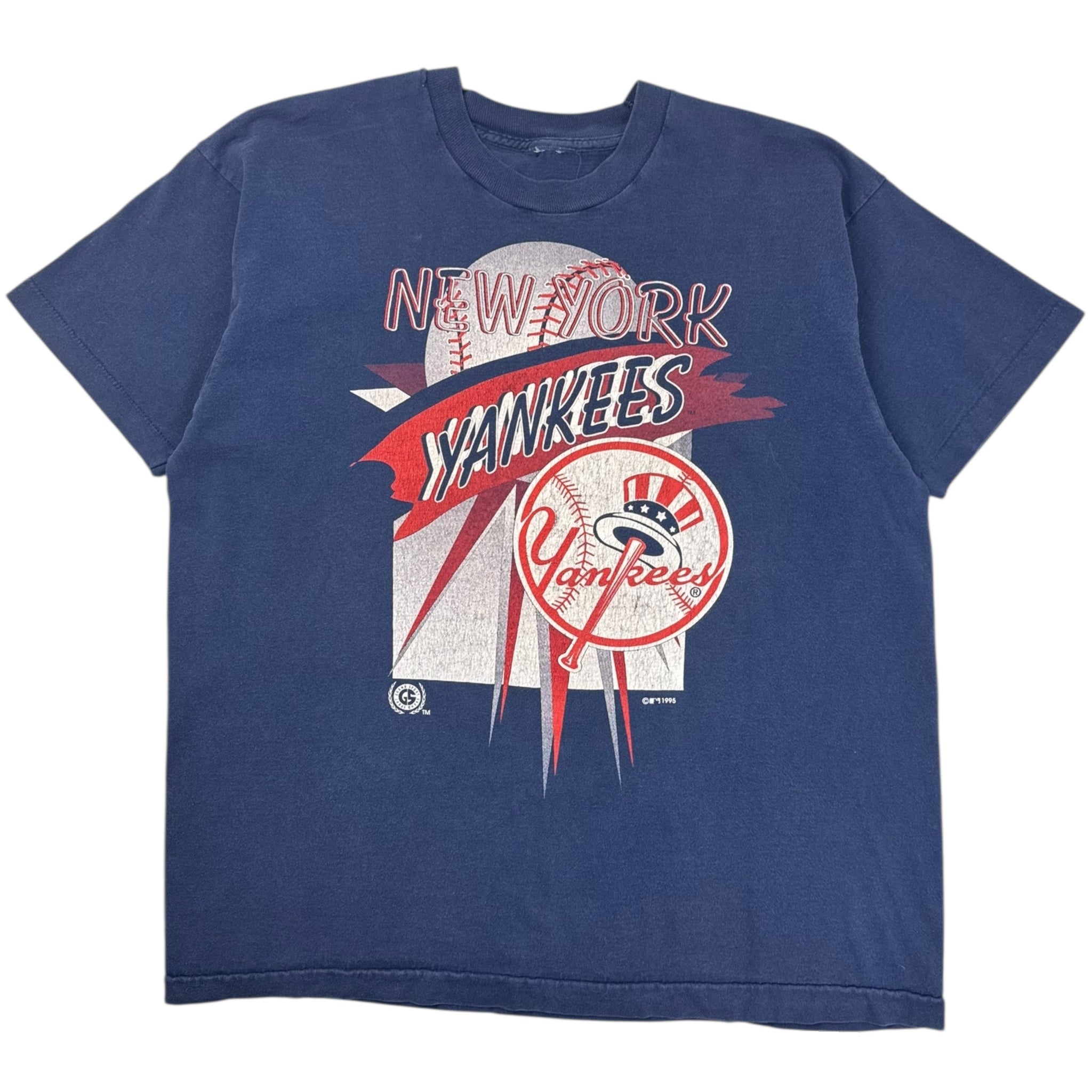 1995 New York Yankees Logo T-Shirt Navy