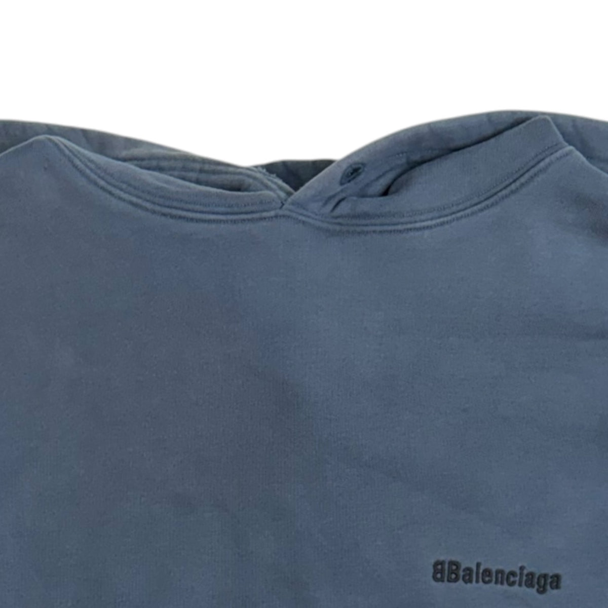 Balenciaga Corporate Logo Hoodie Washed Blue