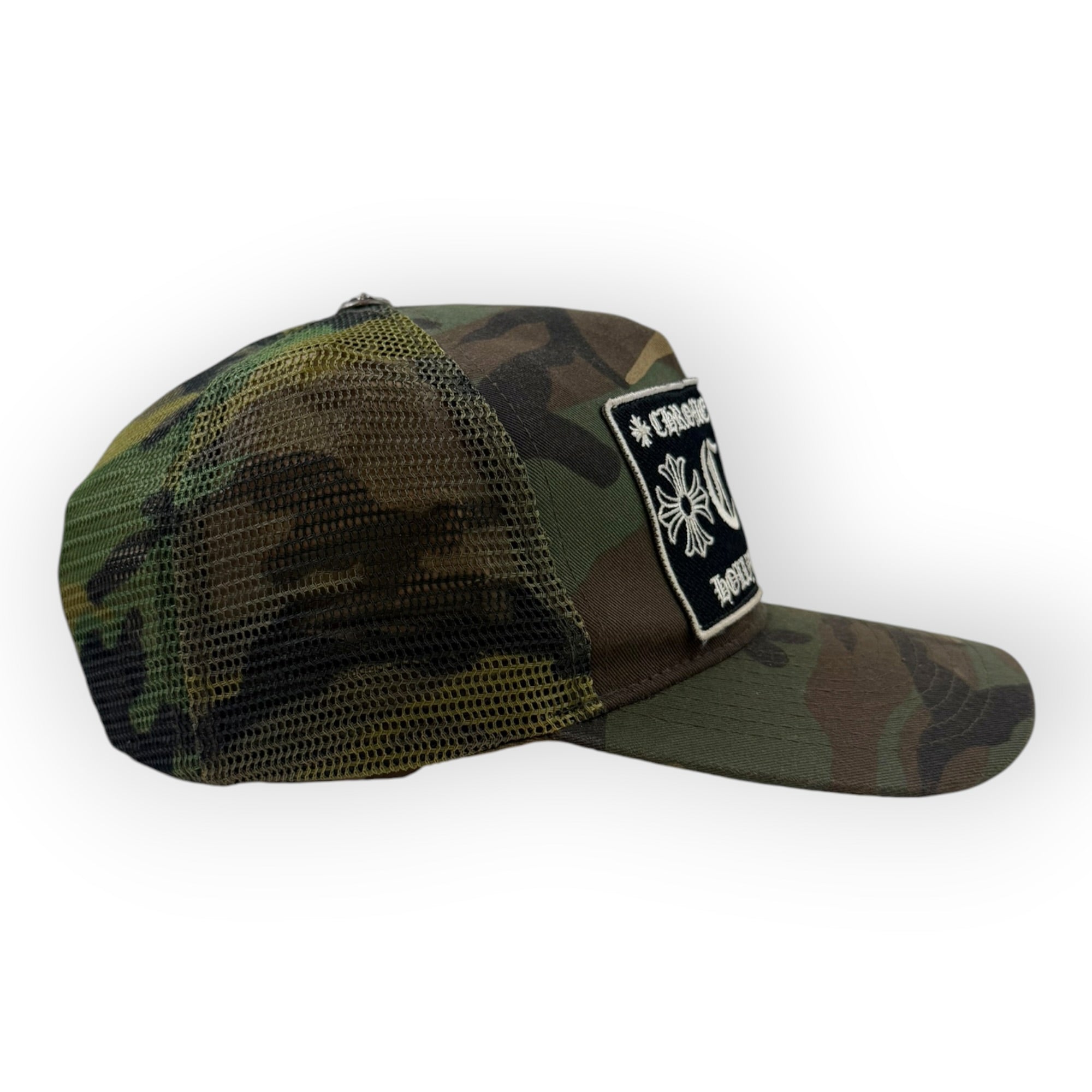 Vintage Chrome Hearts CH Hollywood Trucker Hat Camo