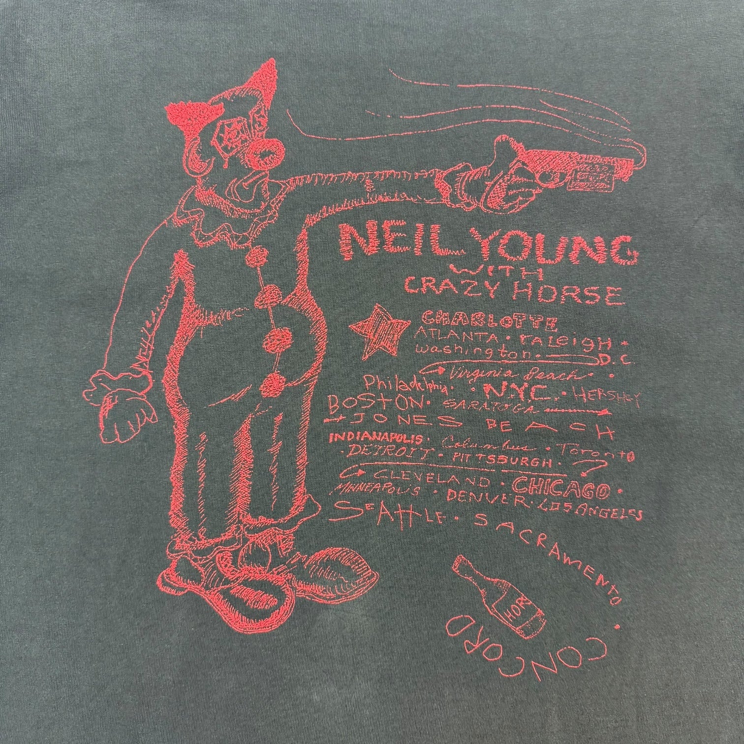 1996 Neil Young & Crazy Horse Tour Tee Black