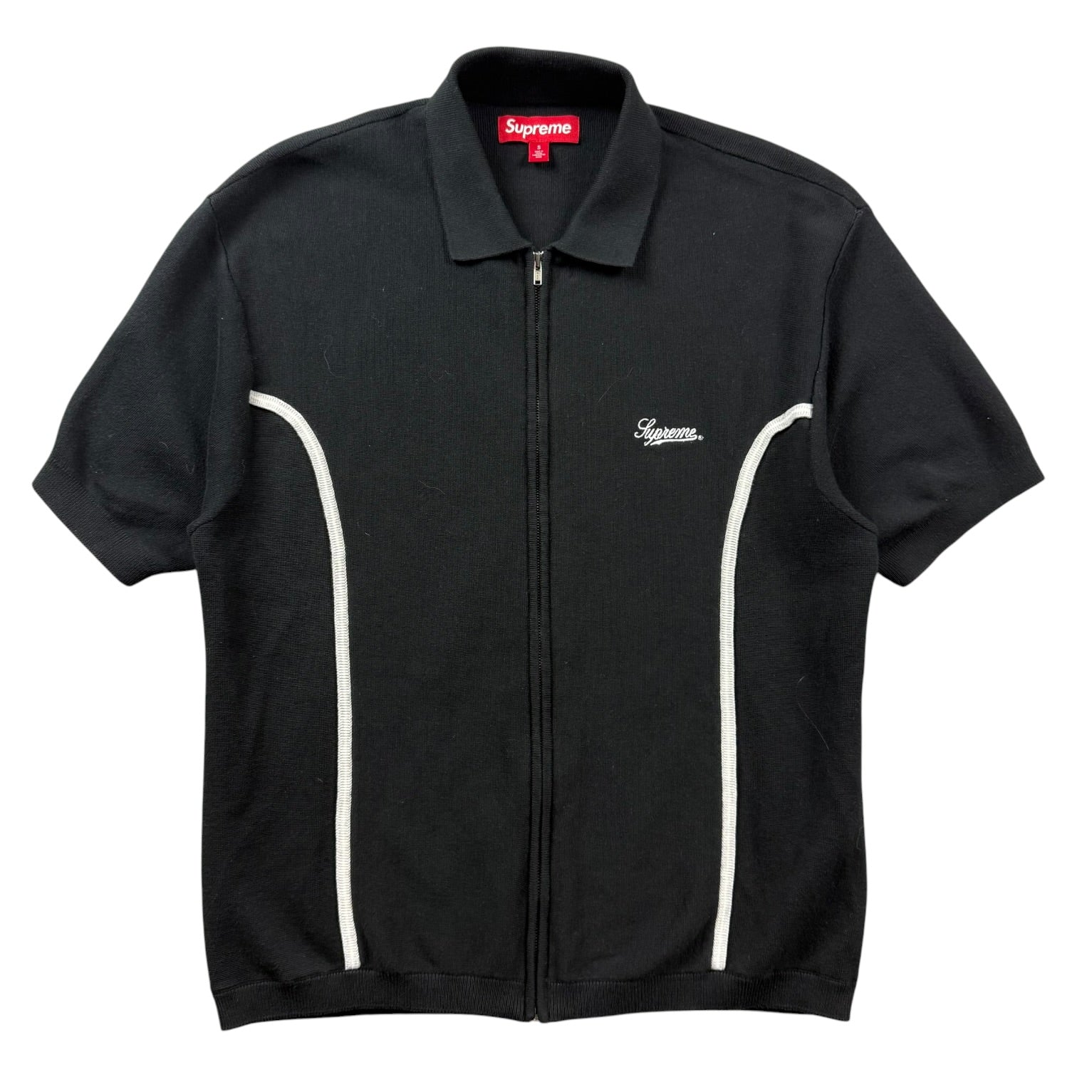 Supreme Piping Zip Up Black
