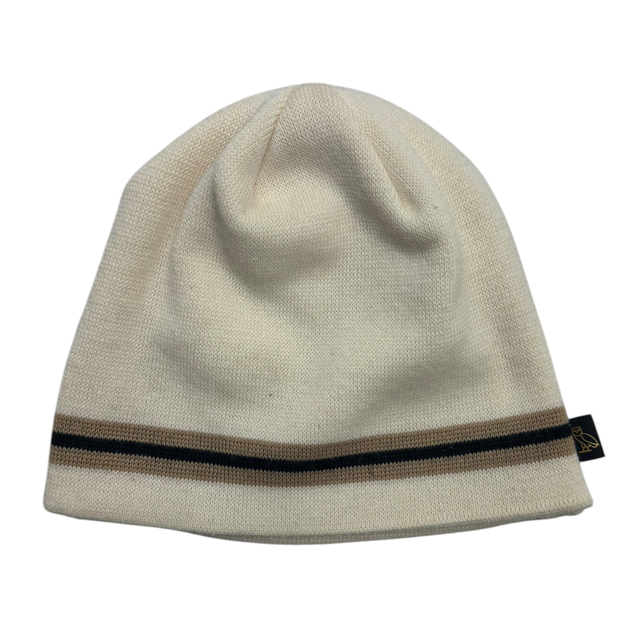 OVO Striped Beanie White