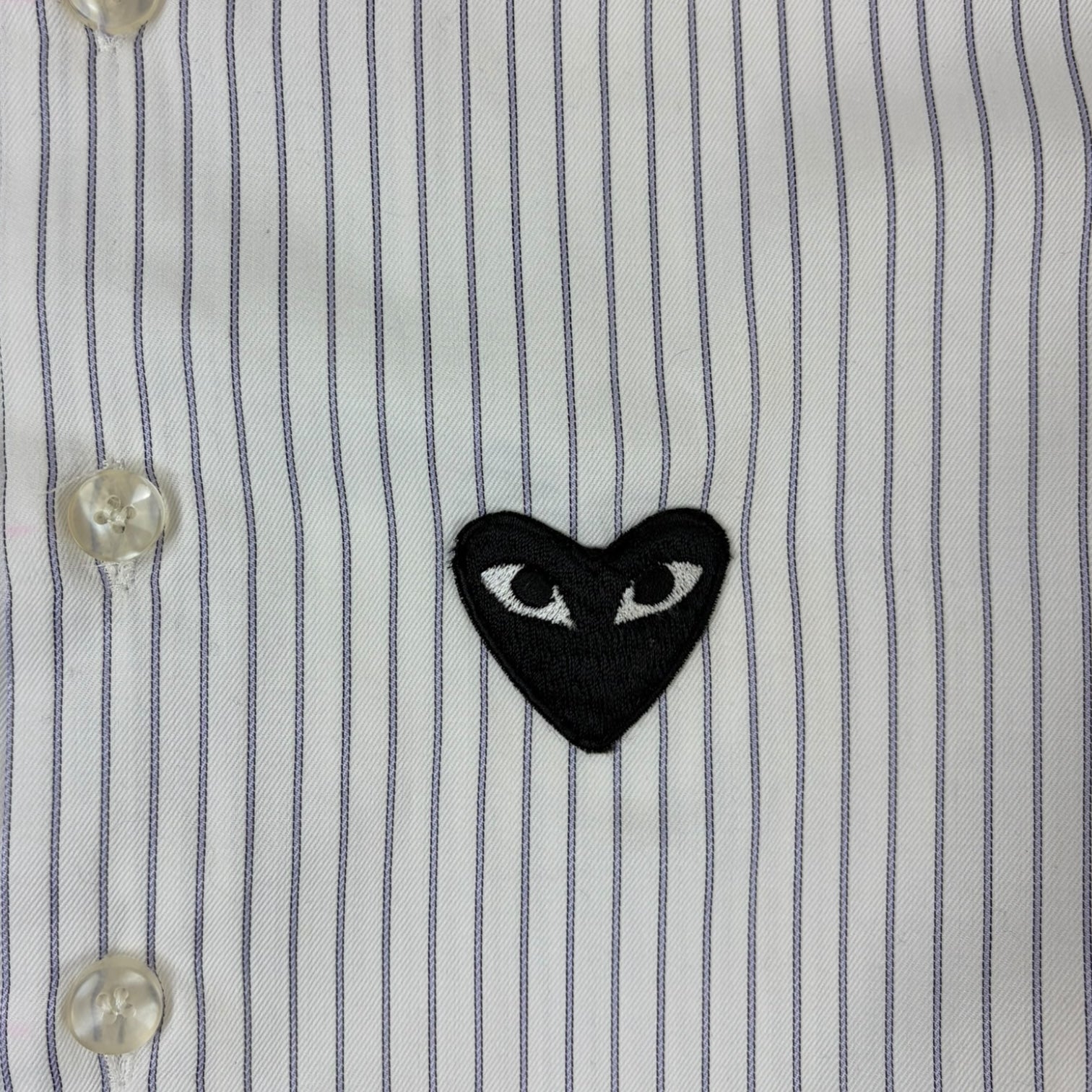 Comme Des Garçons PLAY Striped Button-Up Shirt White
