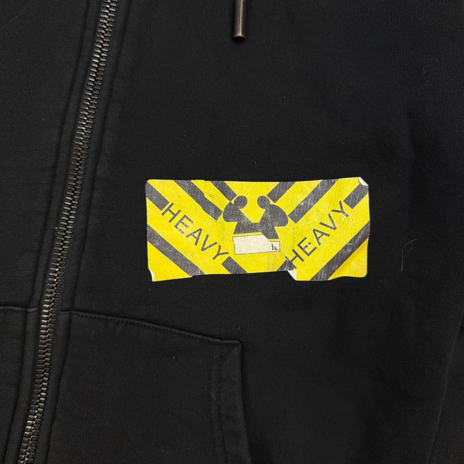Off-White Spray Paint Zip Up Hoodie Black