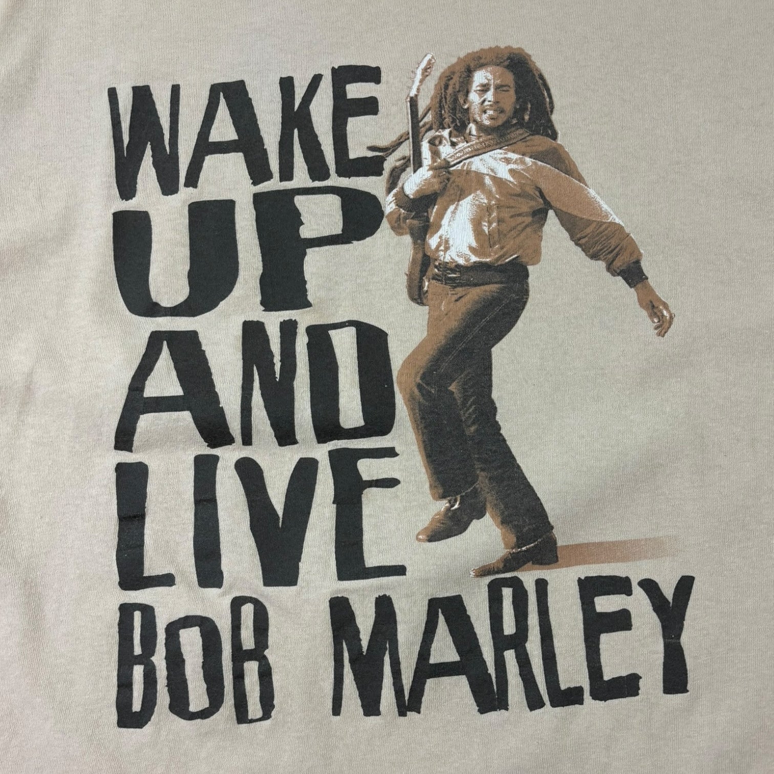 Vintage 2001 Bob Marley “Wake Up and Live” T-Shirt Tan