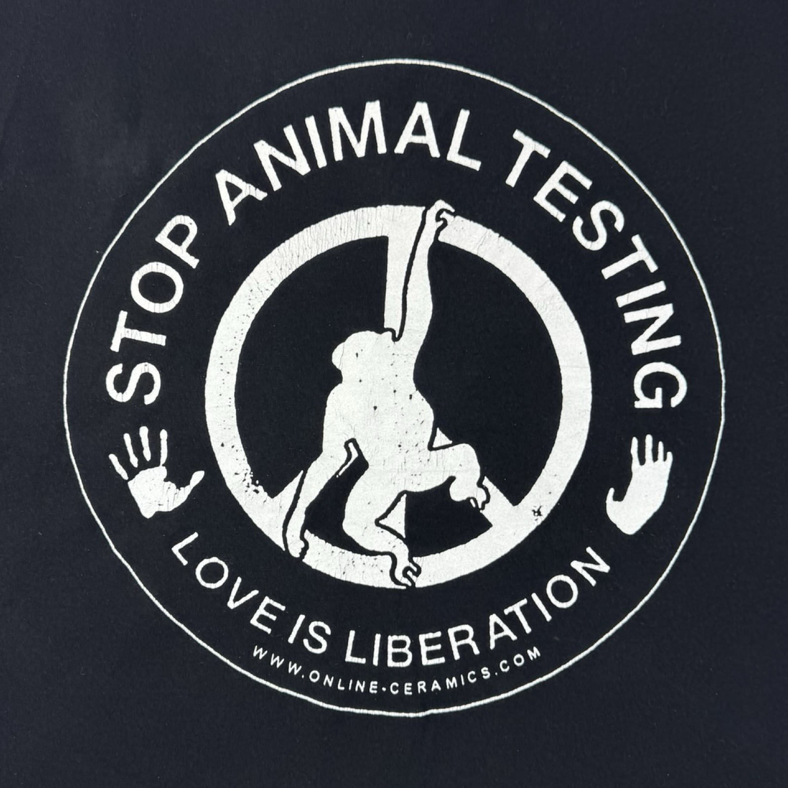 Online Ceramics Stop Animal Testing T-Shirt Black