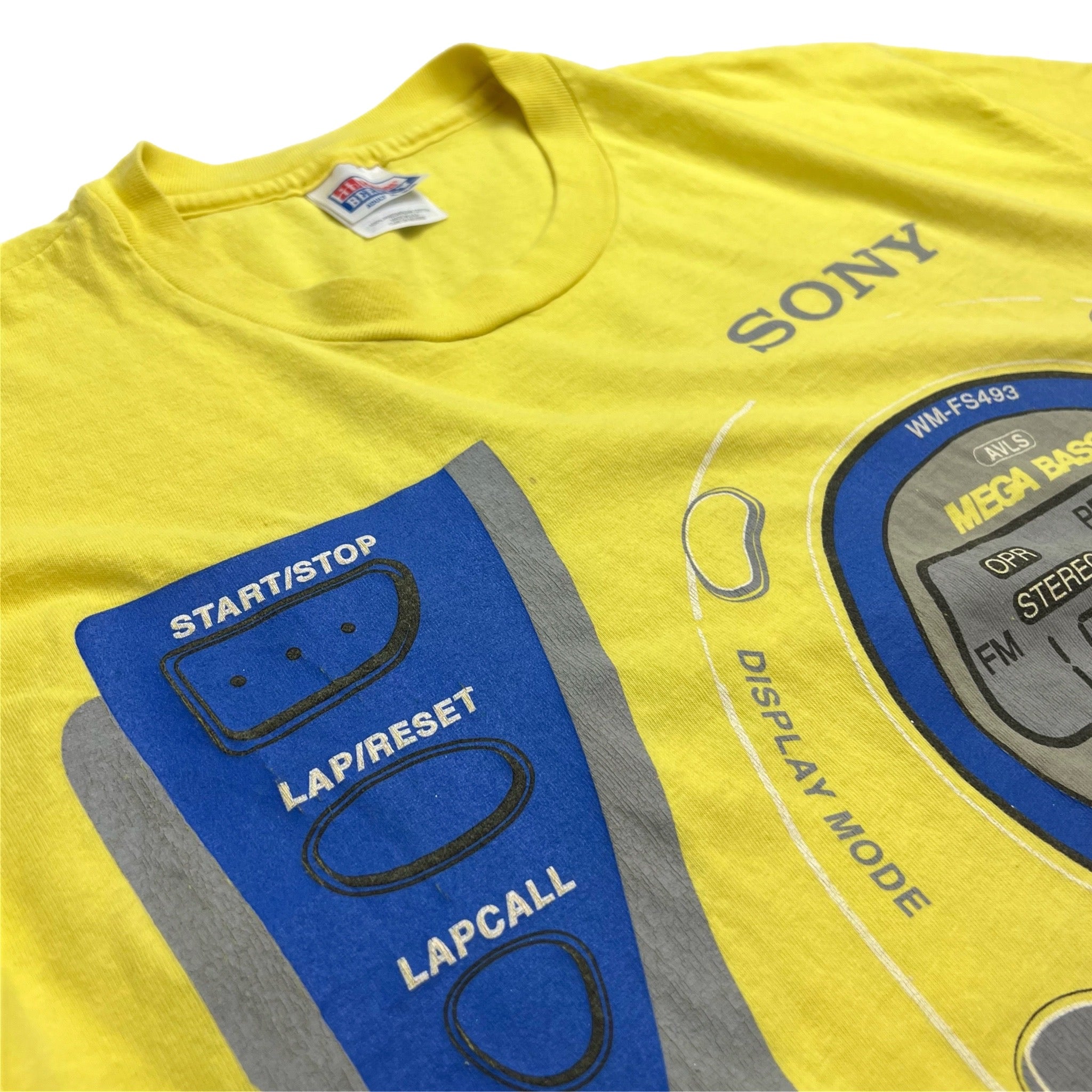 Vintage Sony Walkman Sport Tee Yellow