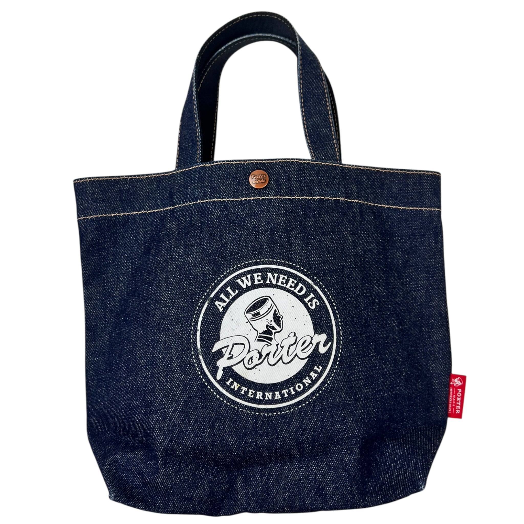 (W) Porter International Denim Mini Tote Bag
