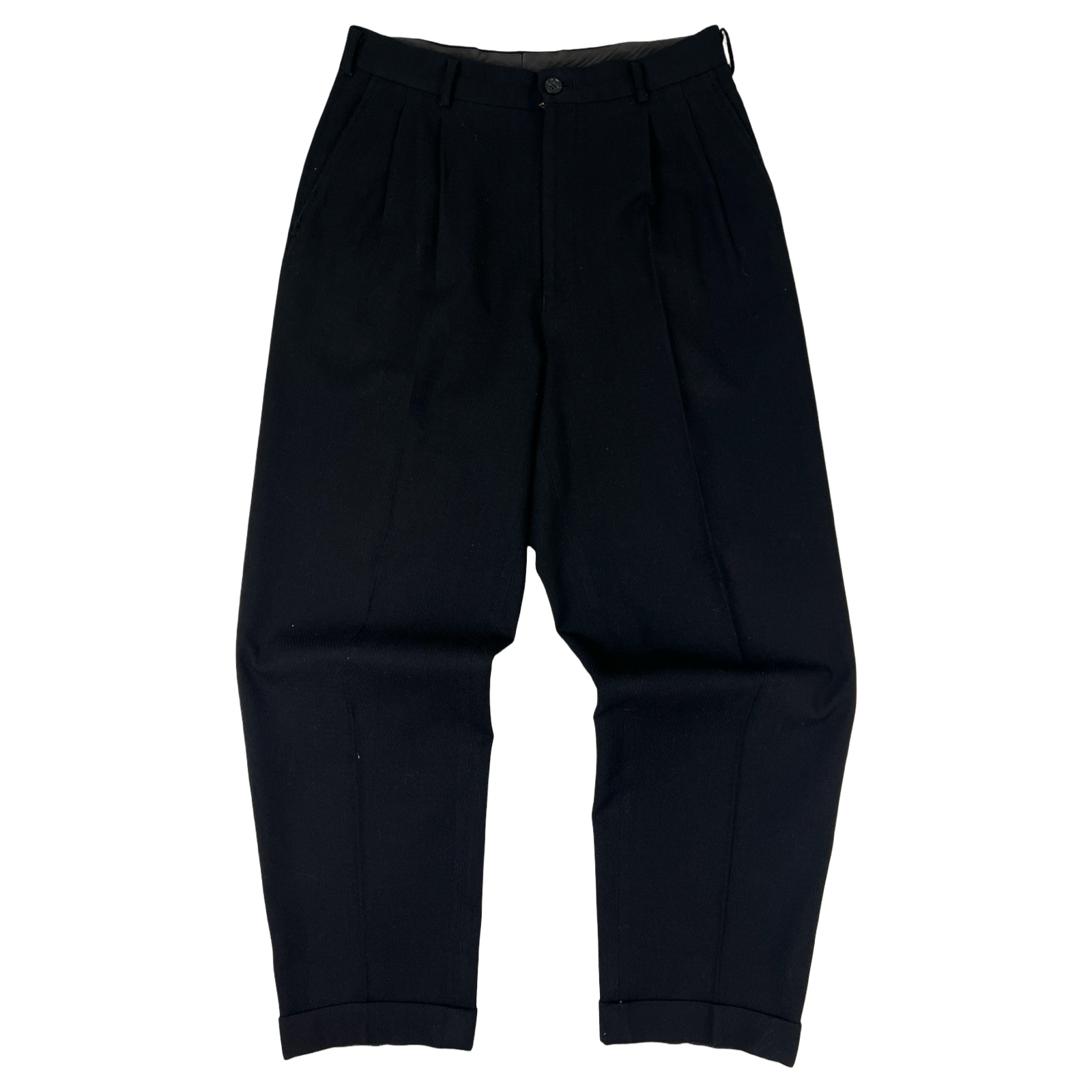 Comme Des Garçon Homme Pleated Wool Trousers Black