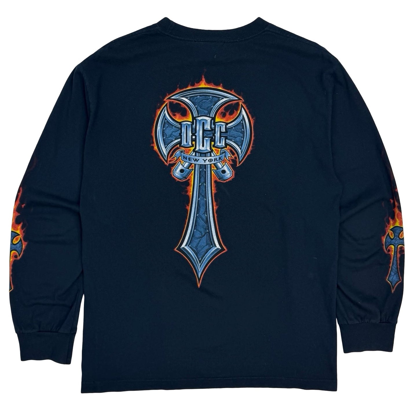 Vintage Orange County Choppers Flame Cross Longsleeve Black