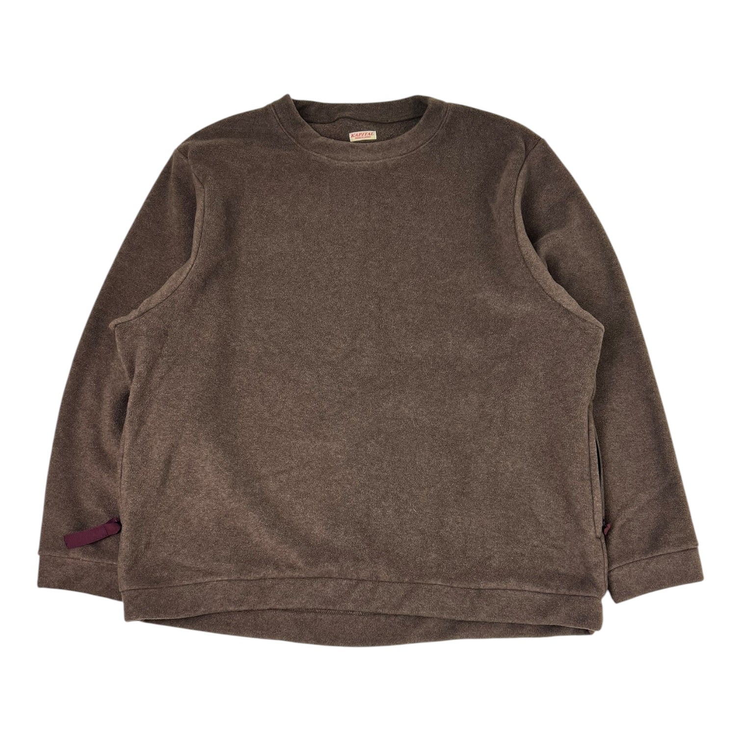 Kapital Reverse Fleece Big Crew Sweatshirt Brown