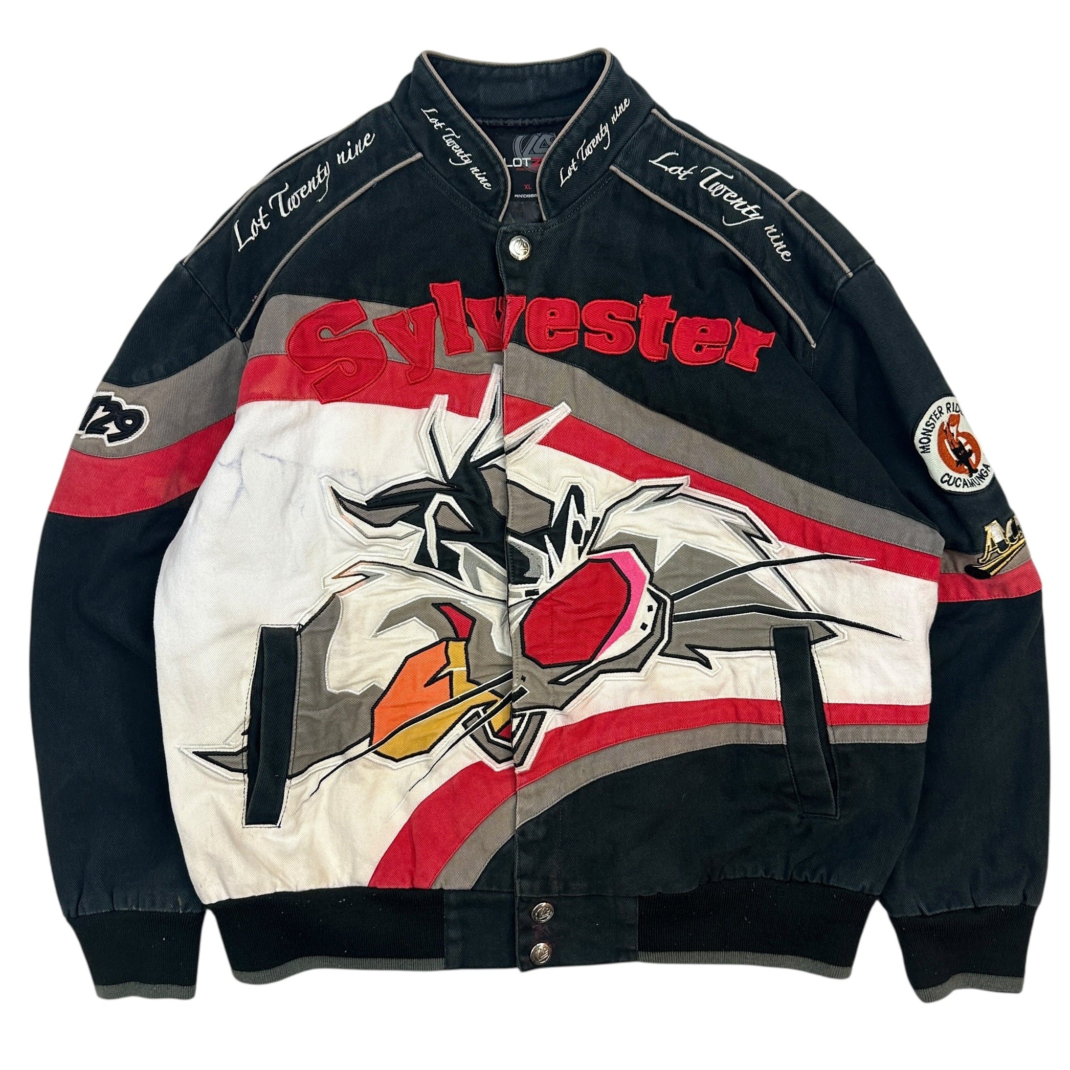 Vintage Looney Tunes Sylvester Racing Jacket Black/Multi