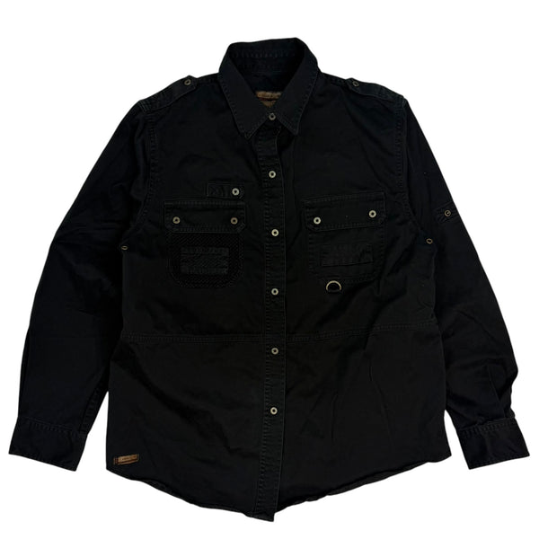 (W) Vintage Lauren RL Denim Button Up Black