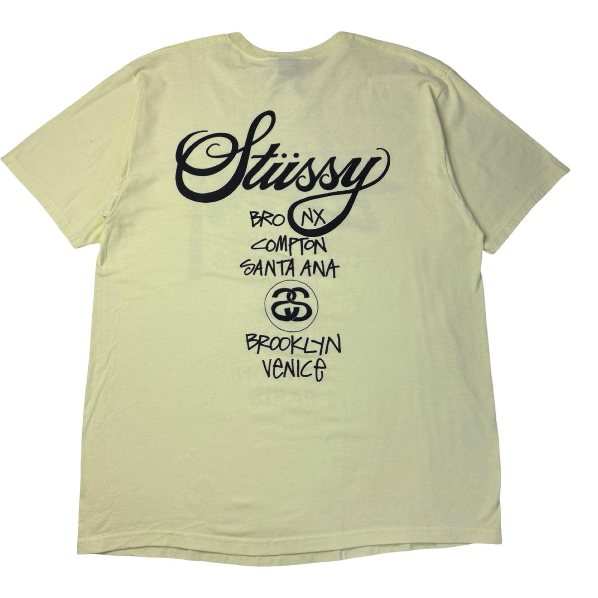 Stussy World Tour Tee Pale Yellow