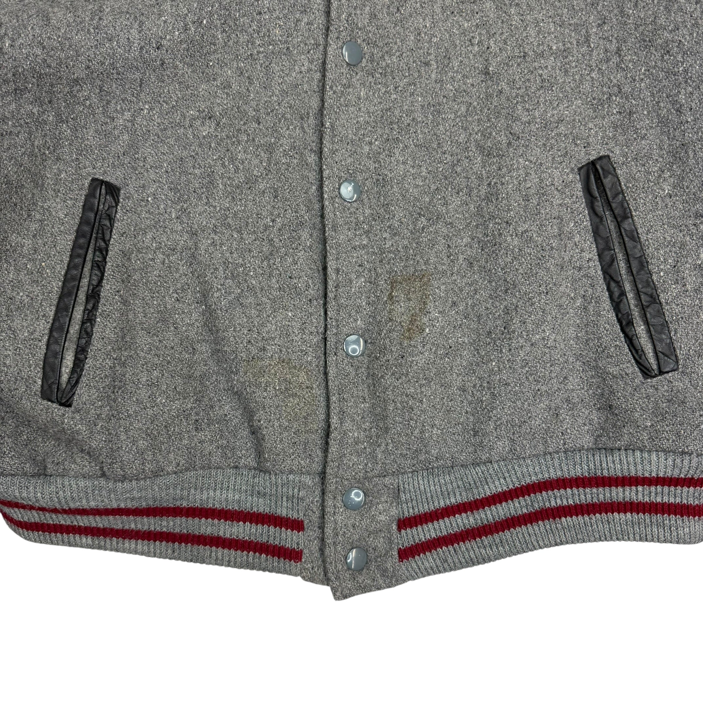 Vintage Hard Rock Cafe San Francisco “Save The Planet” Wool Varsity Jacket Grey