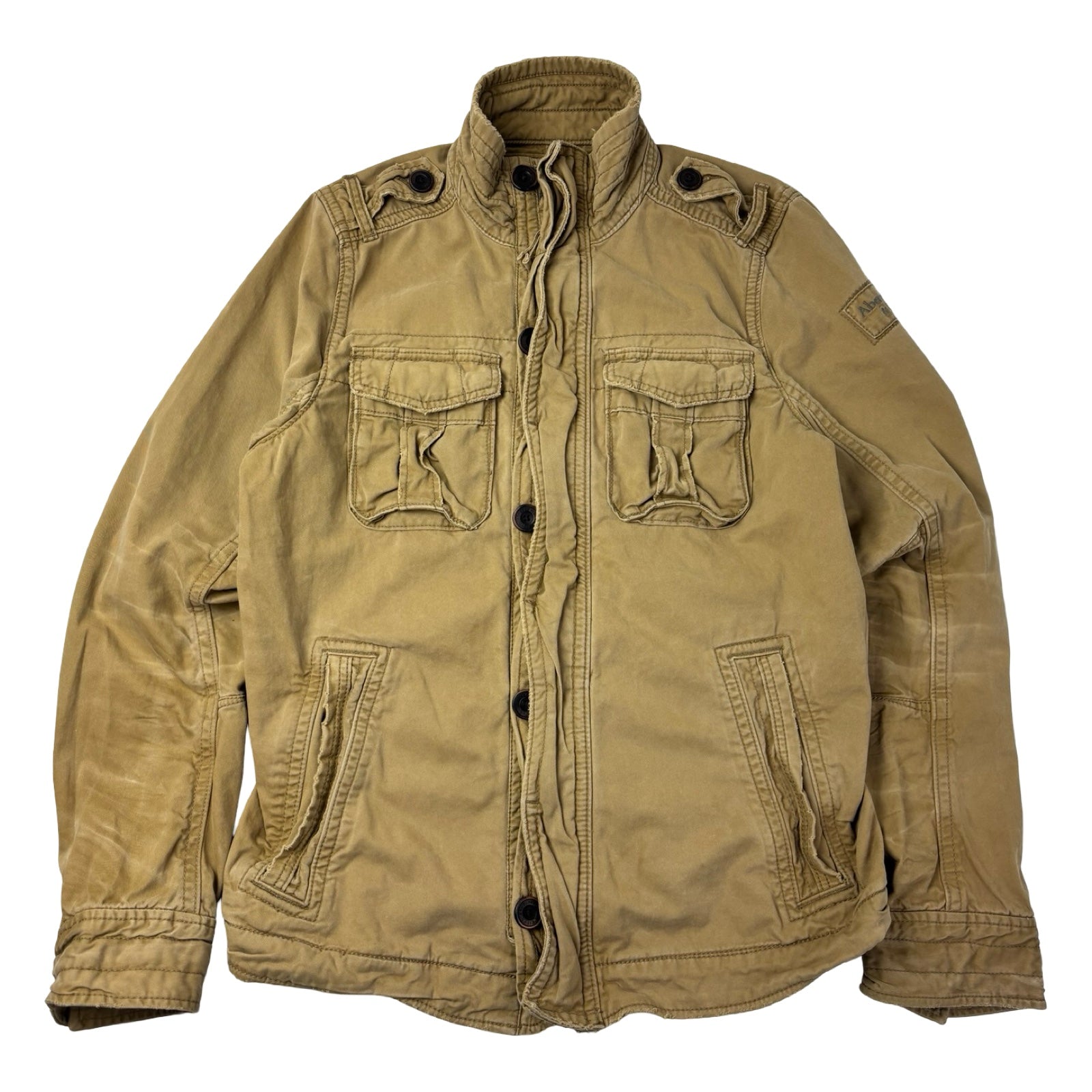 Vintage Y2K Abercrombie & Fitch Sentinel Military Jacket Beige