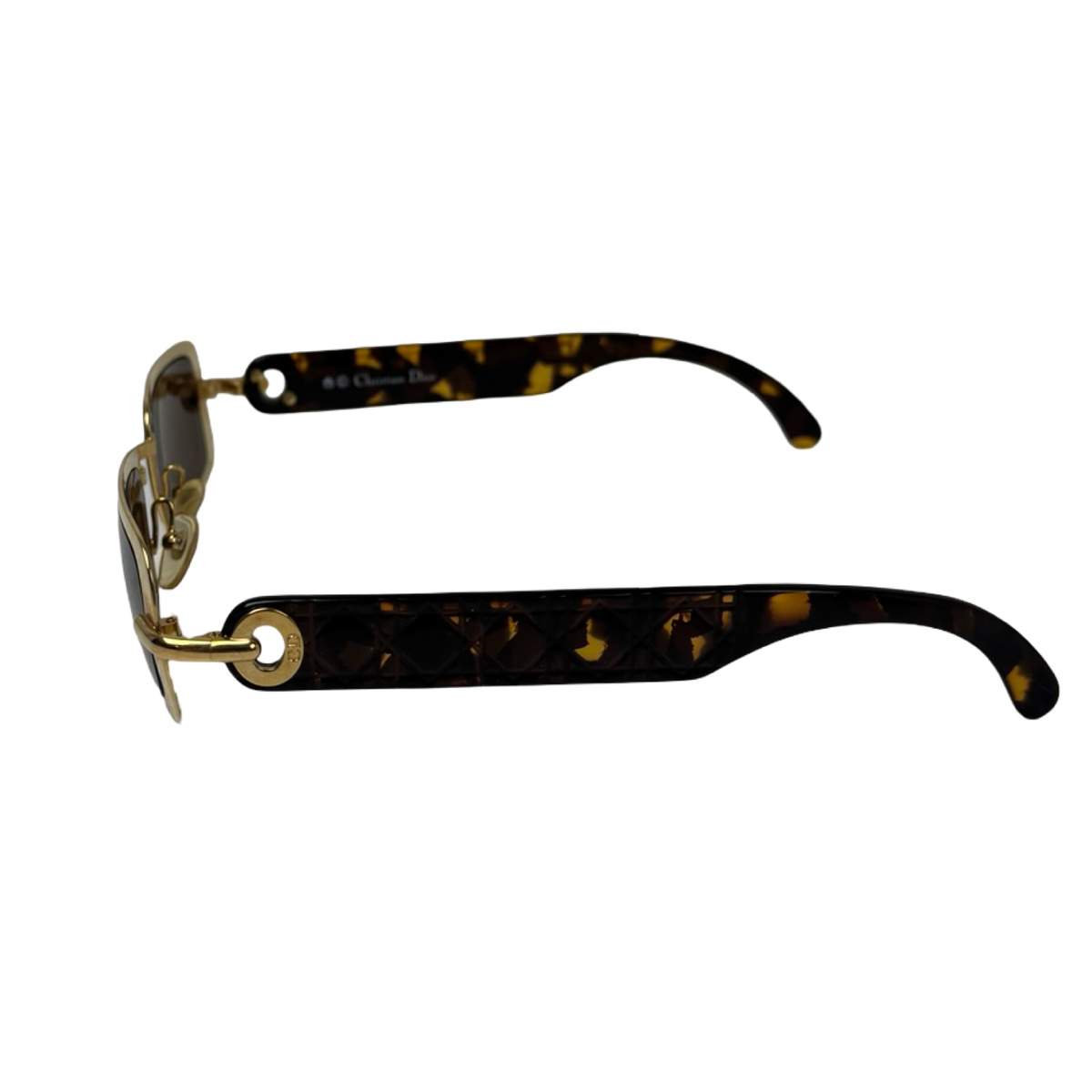 Vintage Christian Dior Eva Quilted Gold Plate Frame 42V Sunglasses